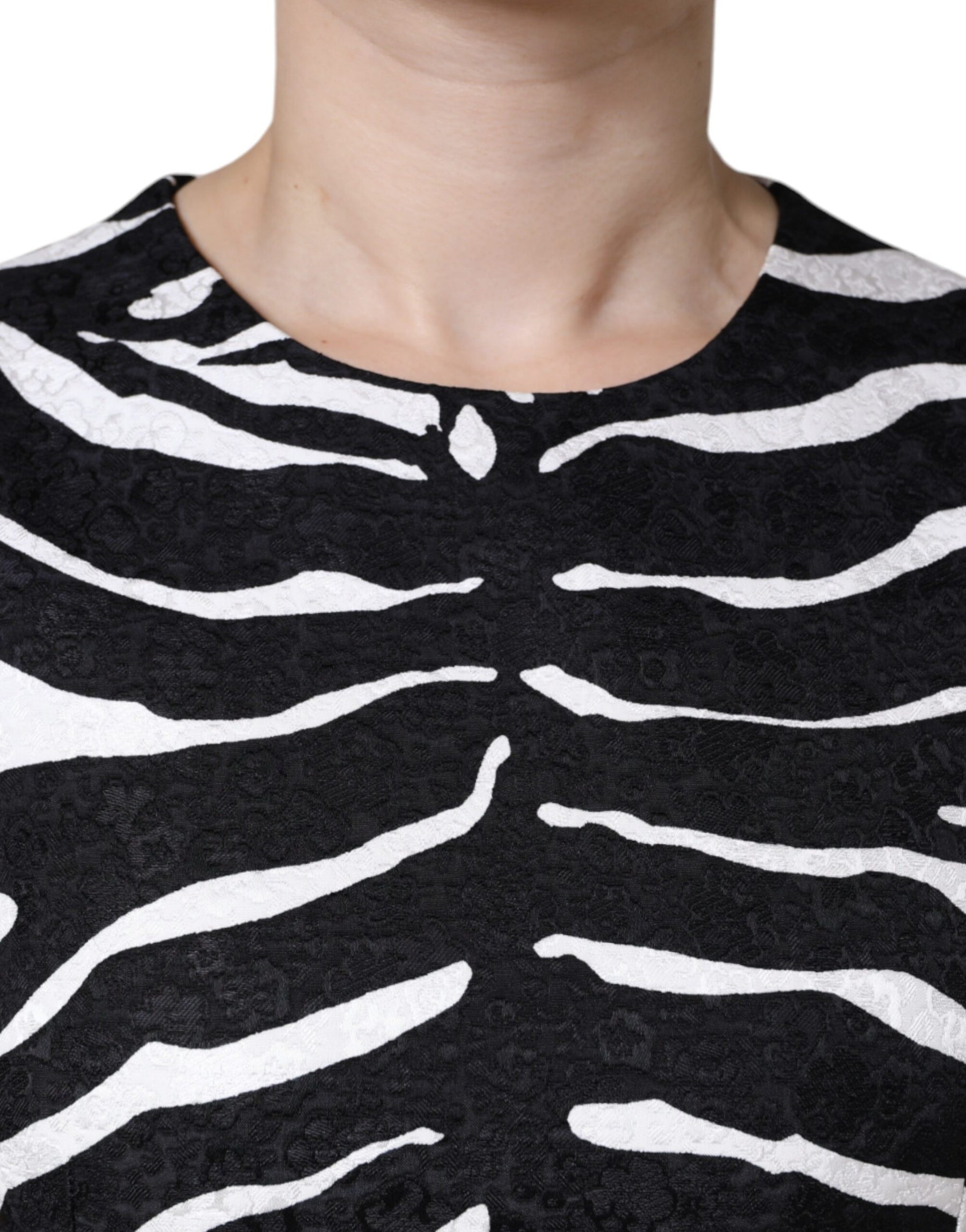 Dolce & Gabbana Black White Zebra A-line Sheath Mini Dress | Regal Royce