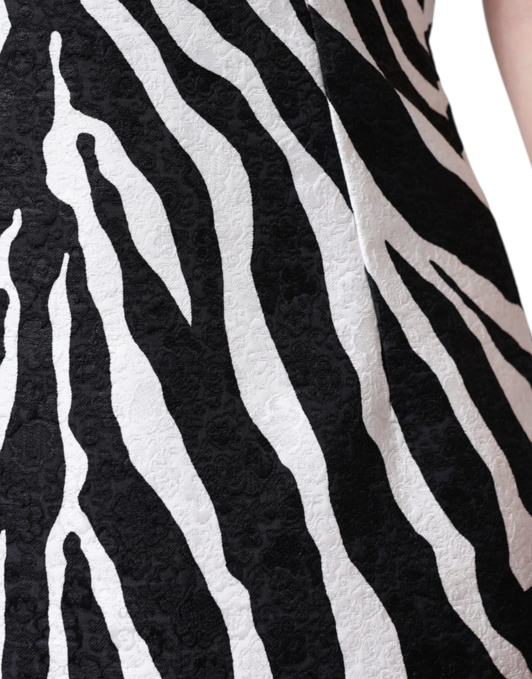 Dolce & Gabbana Black White Zebra A-line Sheath Mini Dress | Regal Royce
