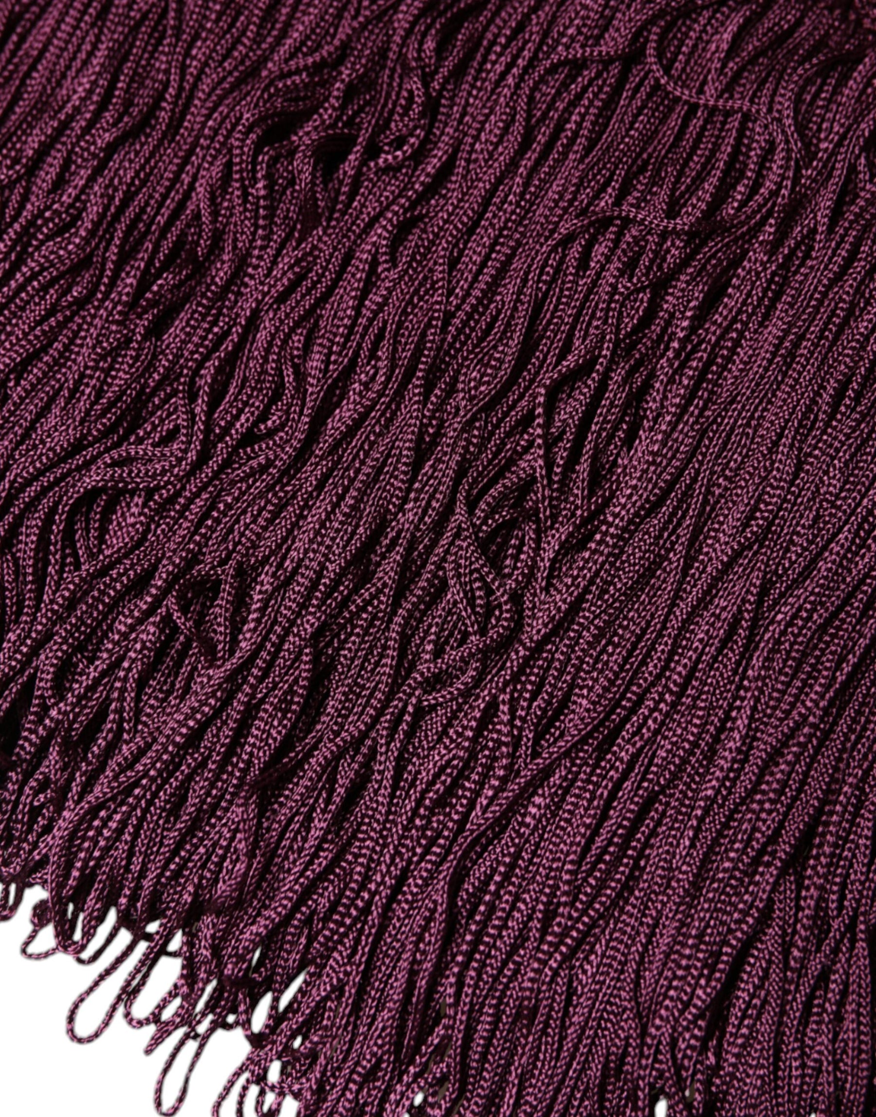 Dolce & Gabbana Black Silk Polka Dot Vneck Tassel Midi Dress | Regal Royce