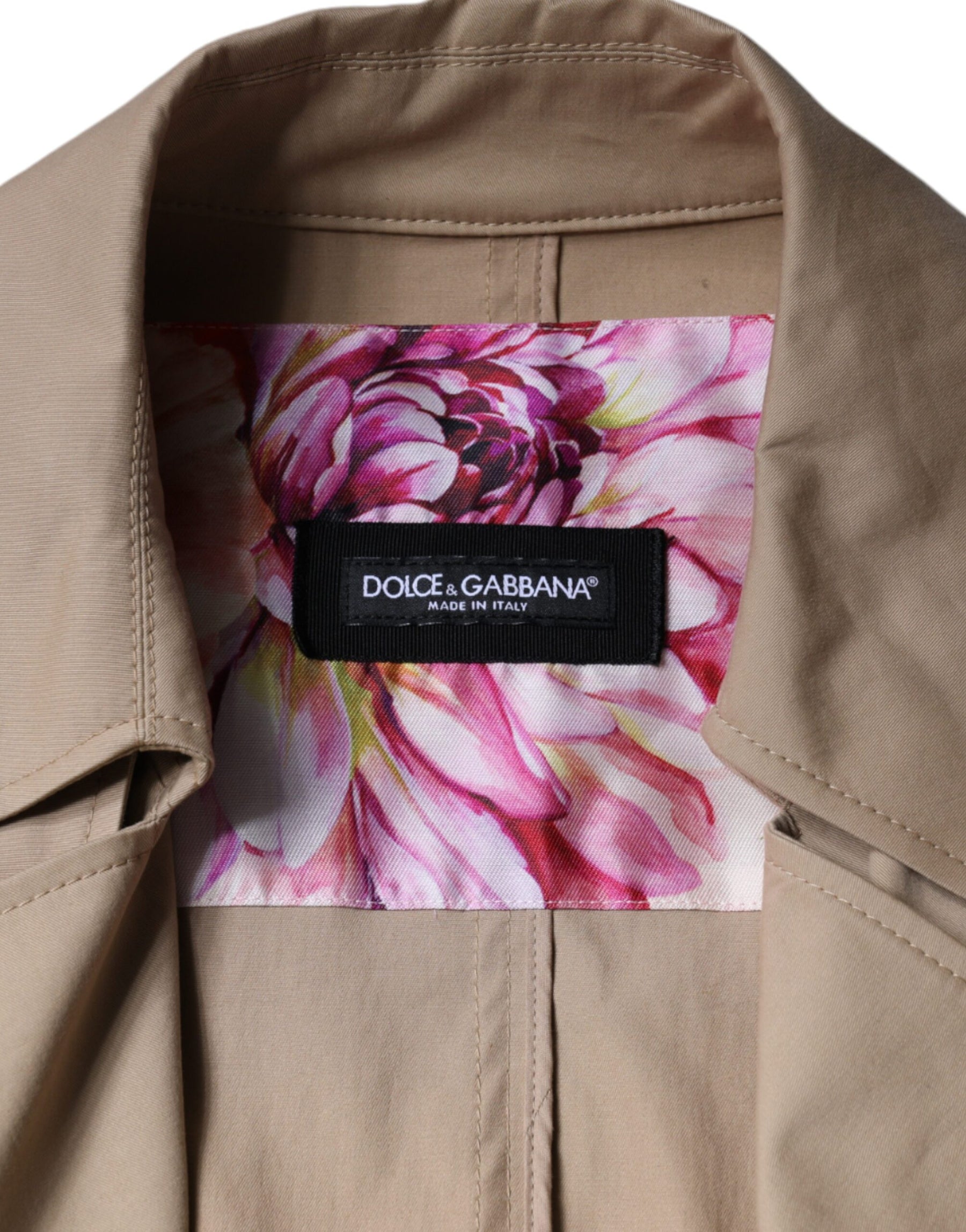 Dolce & Gabbana Khaki Double Breasted Trench Coat Jacket | Regal Royce