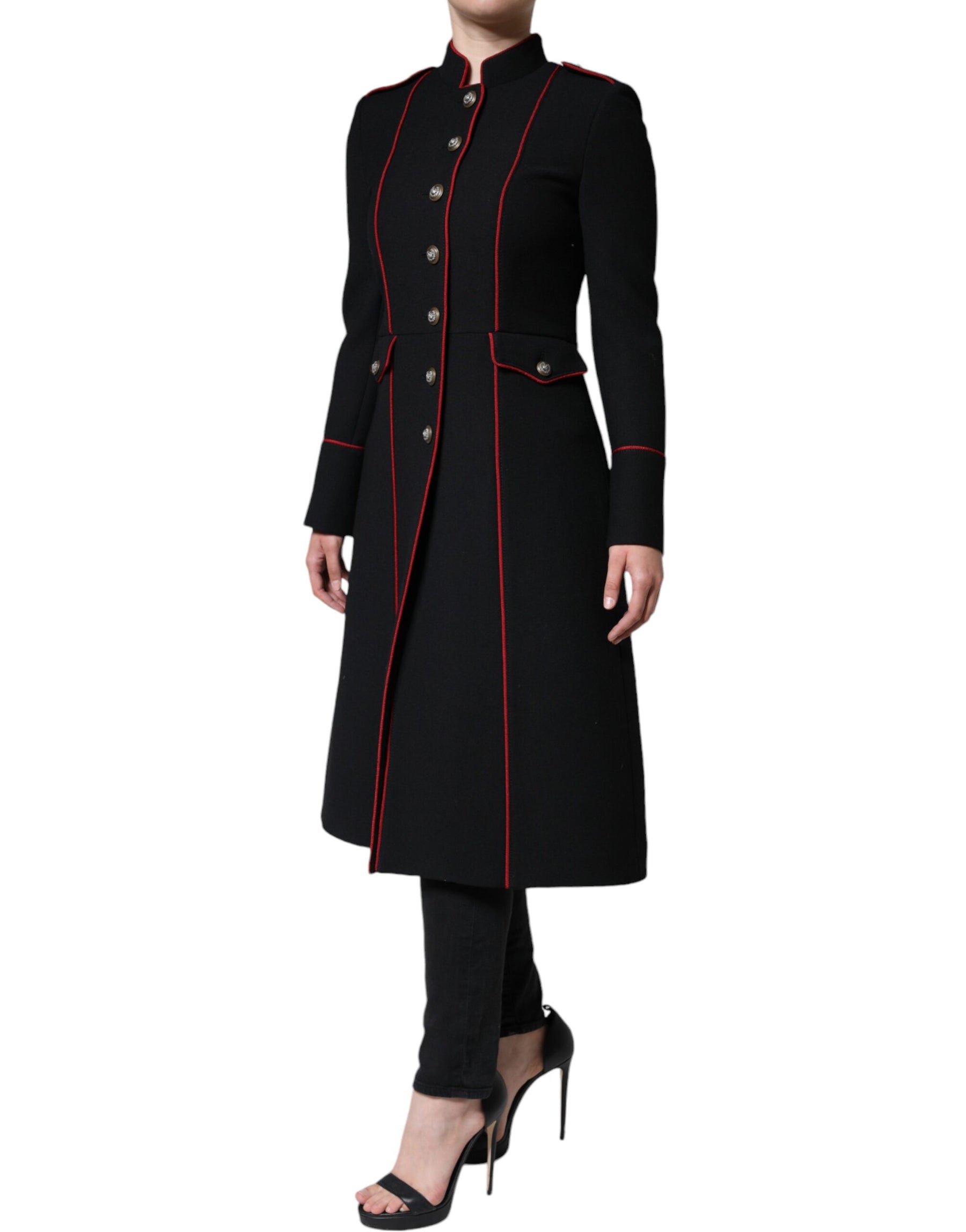 Dolce & Gabbana Black Single Breasted Trench Coat Jacket | Regal Royce