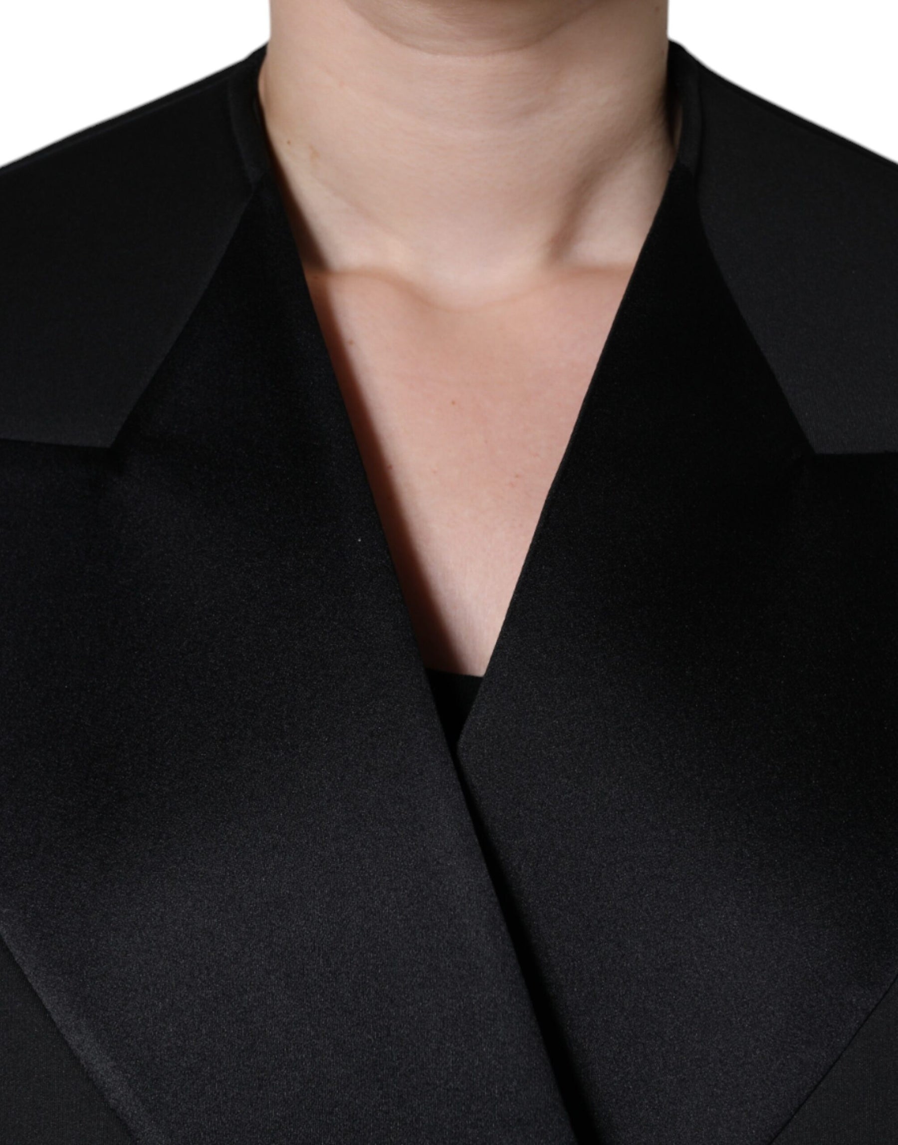 Dolce & Gabbana Black Polyester Double Breasted Coat Jacket | Regal Royce