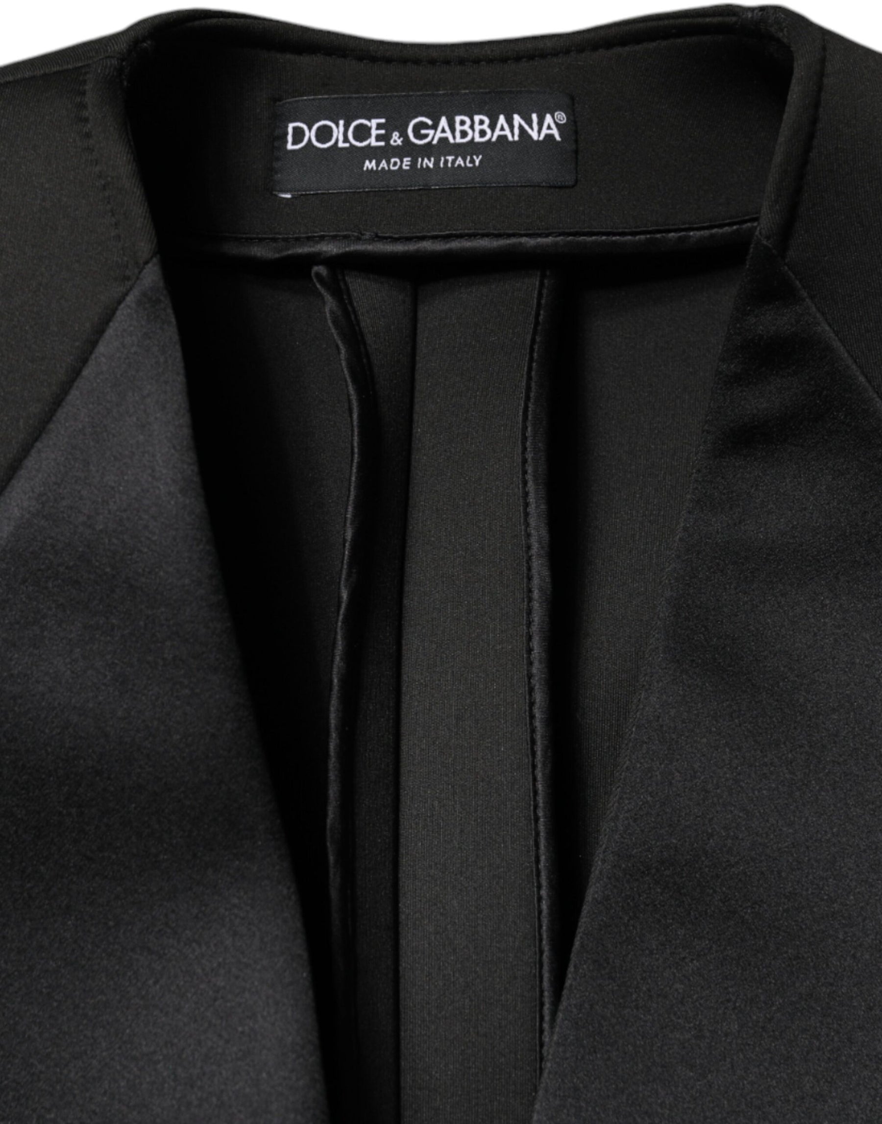 Dolce & Gabbana Black Polyester Double Breasted Coat Jacket | Regal Royce