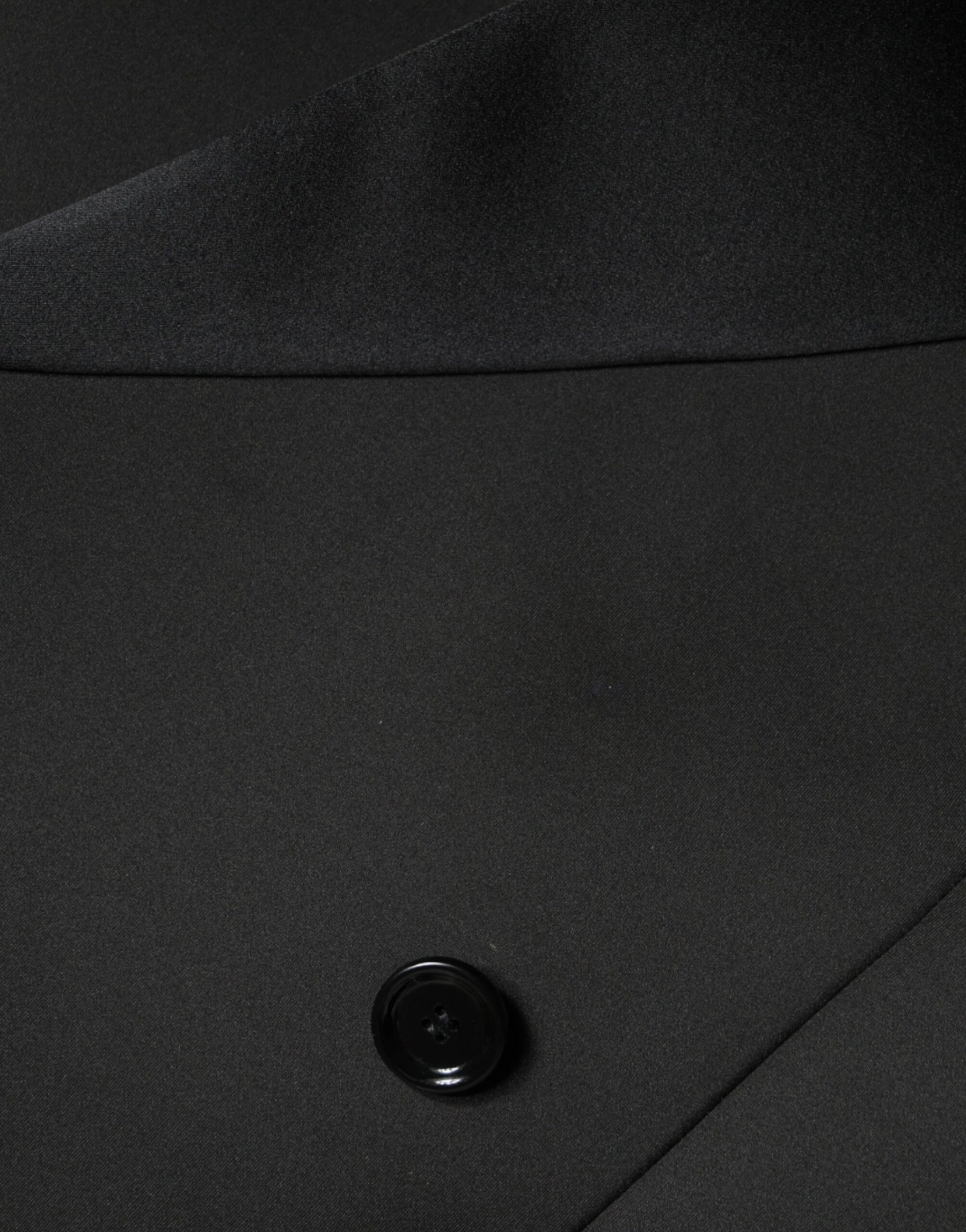 Dolce & Gabbana Black Polyester Double Breasted Coat Jacket | Regal Royce