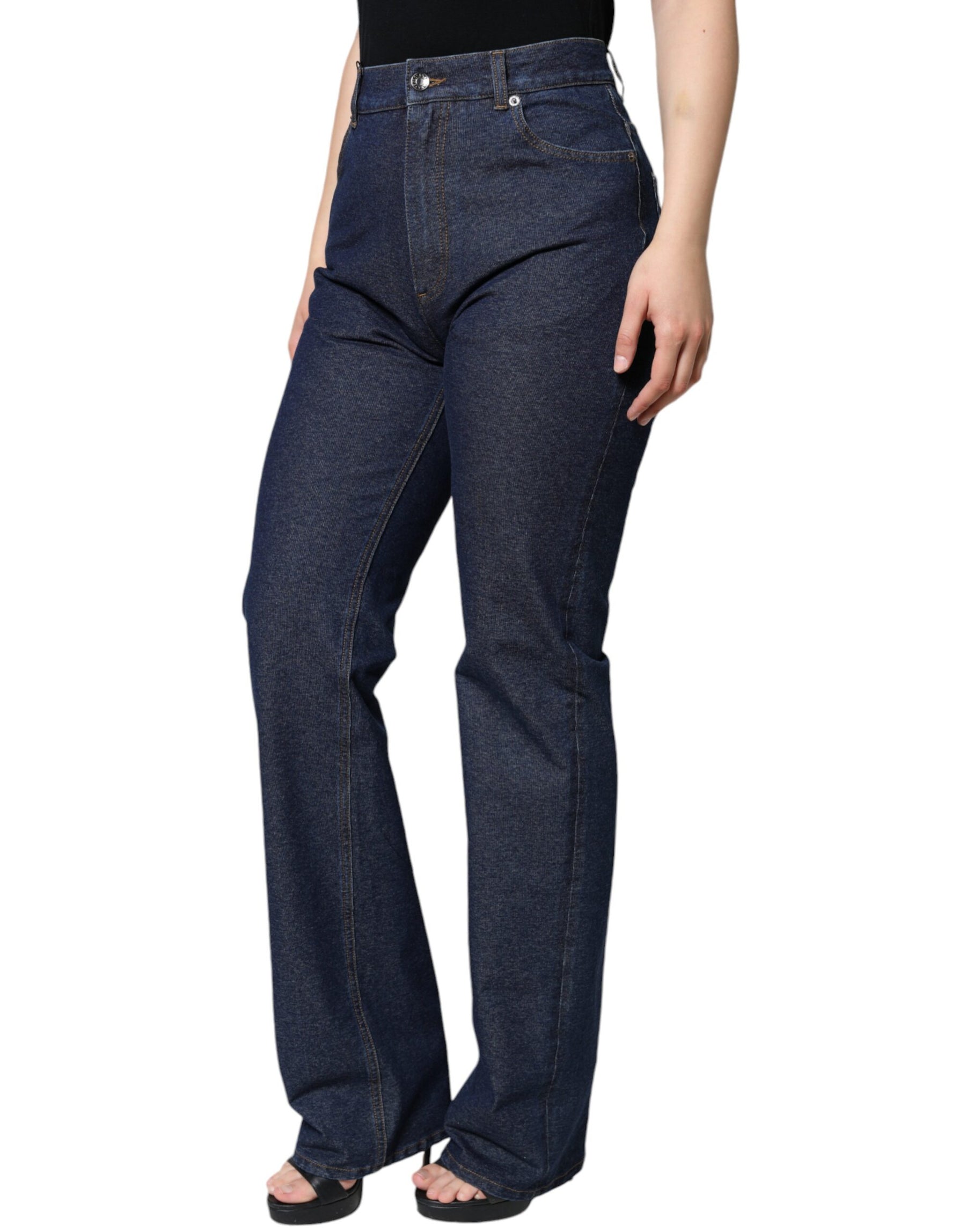 Dolce & Gabbana Dark Blue Cotton Stretch Straight Denim Jeans | Regal Royce