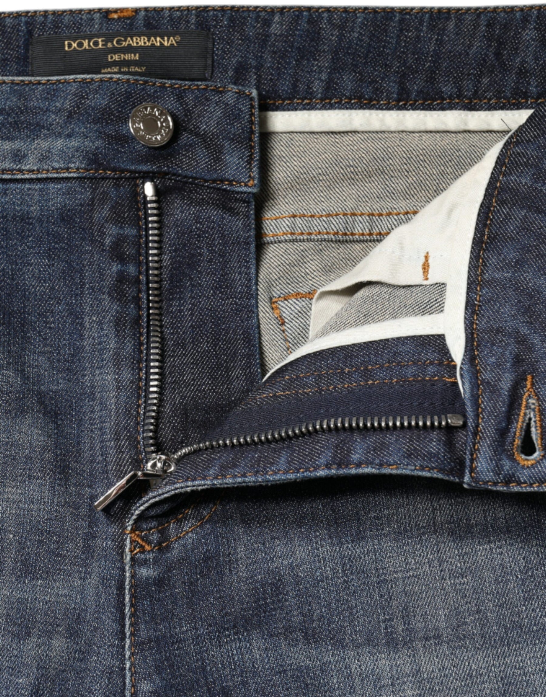 Dolce & Gabbana Dark Blue Cotton Stretch Skinny Denim Jeans | Regal Royce