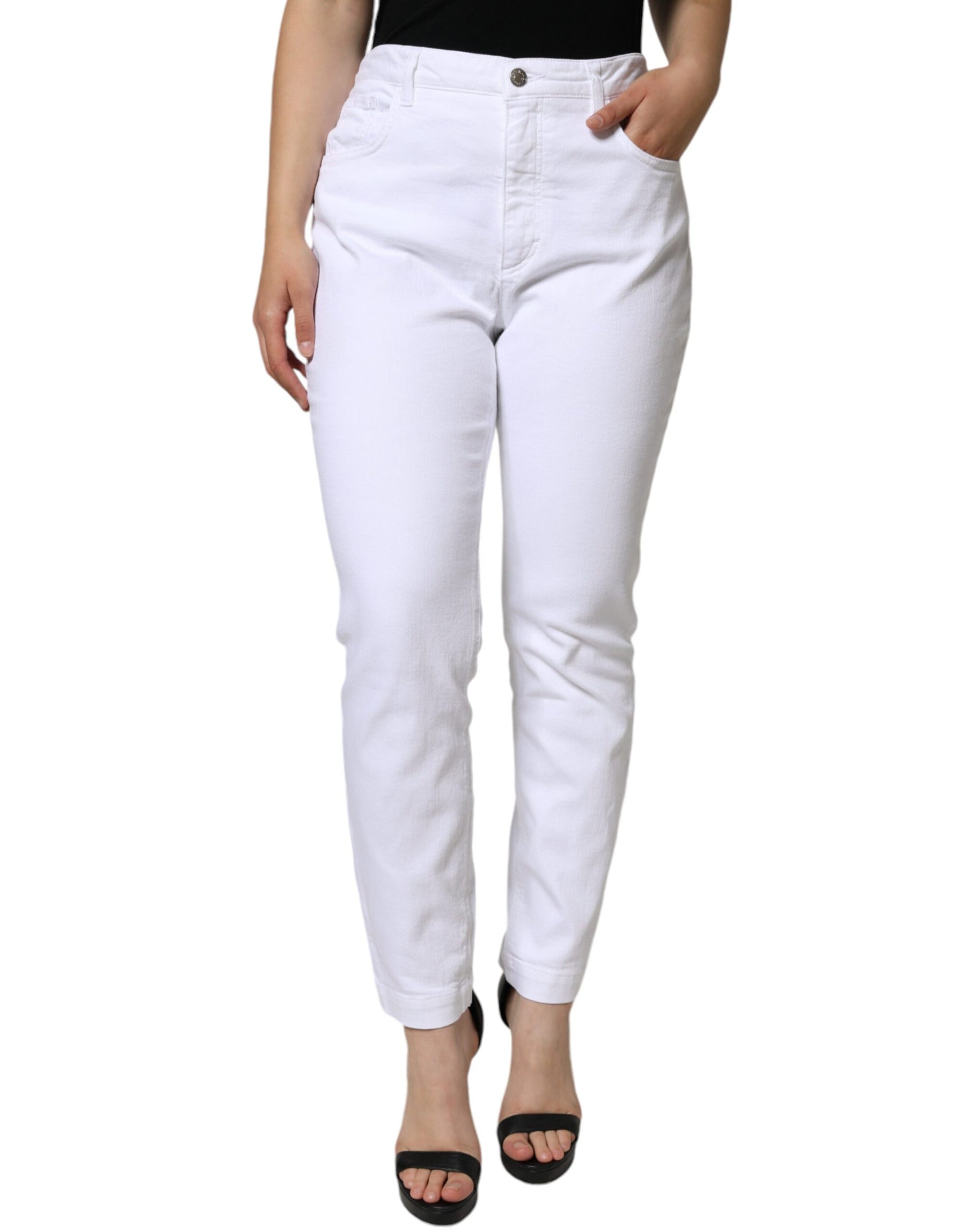 Dolce & Gabbana White Cotton Stretch AUDREY Skinny Jeans | Regal Royce