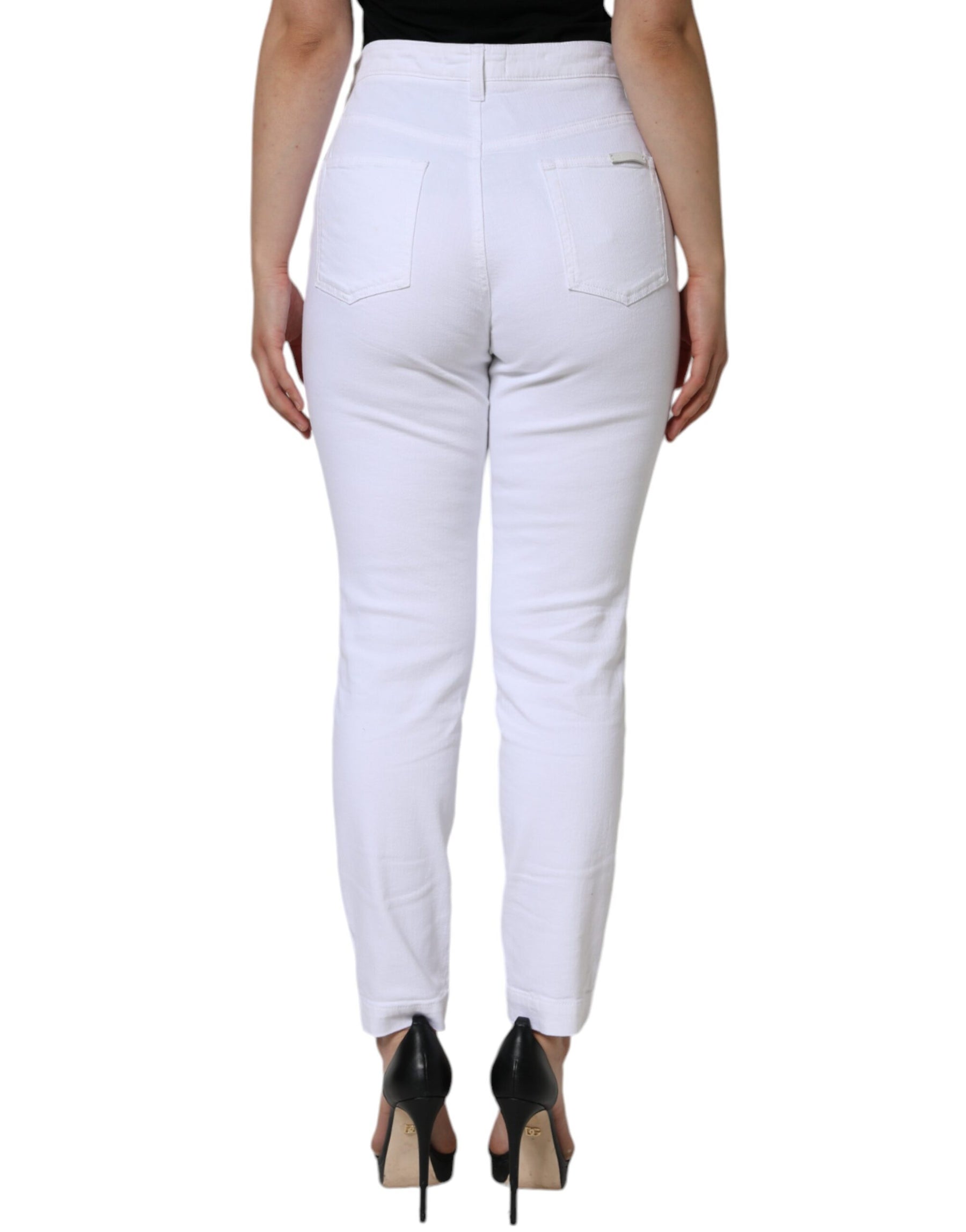 Dolce & Gabbana White Cotton Stretch AUDREY Skinny Jeans | Regal Royce