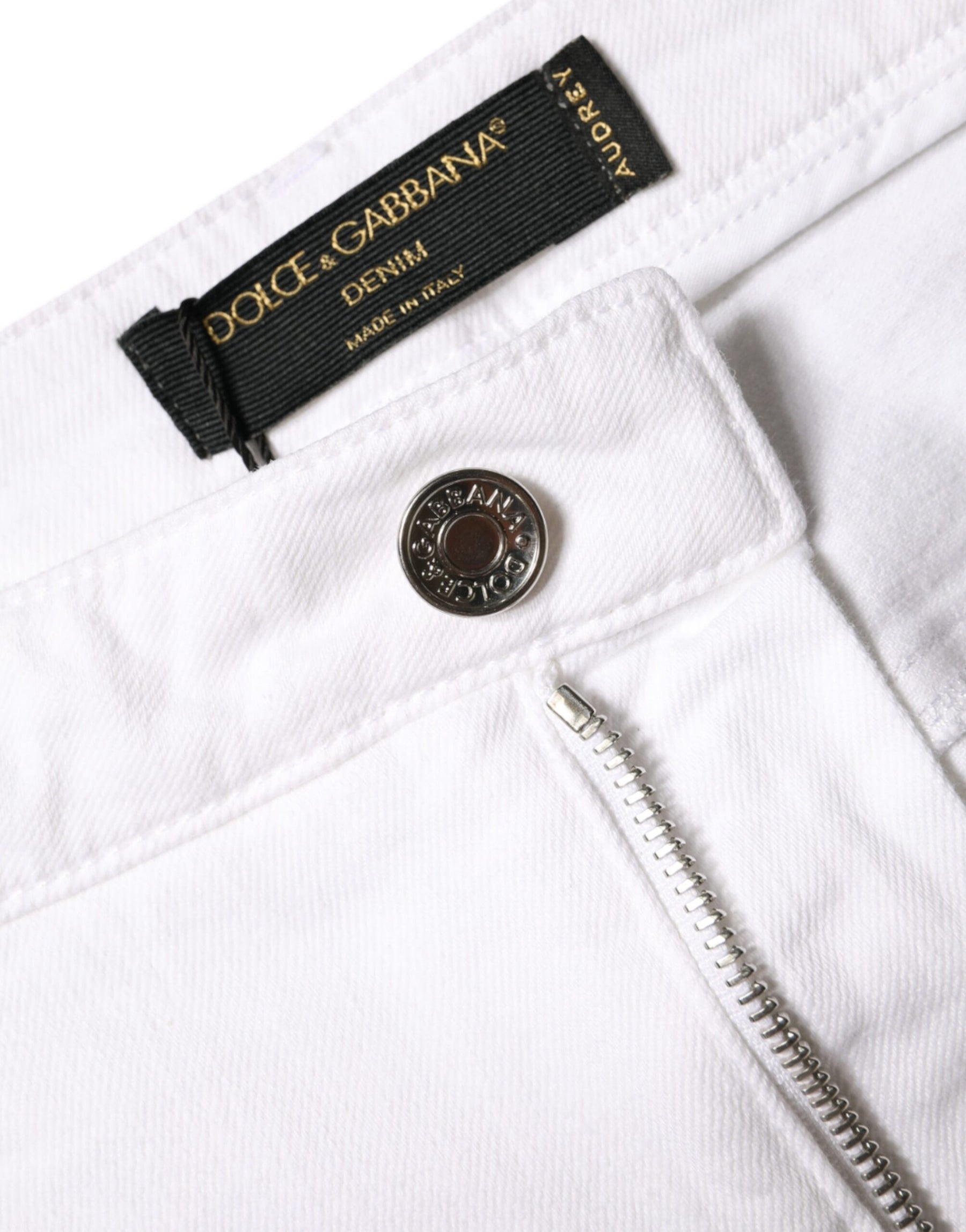 Dolce & Gabbana White Cotton Stretch AUDREY Skinny Jeans | Regal Royce