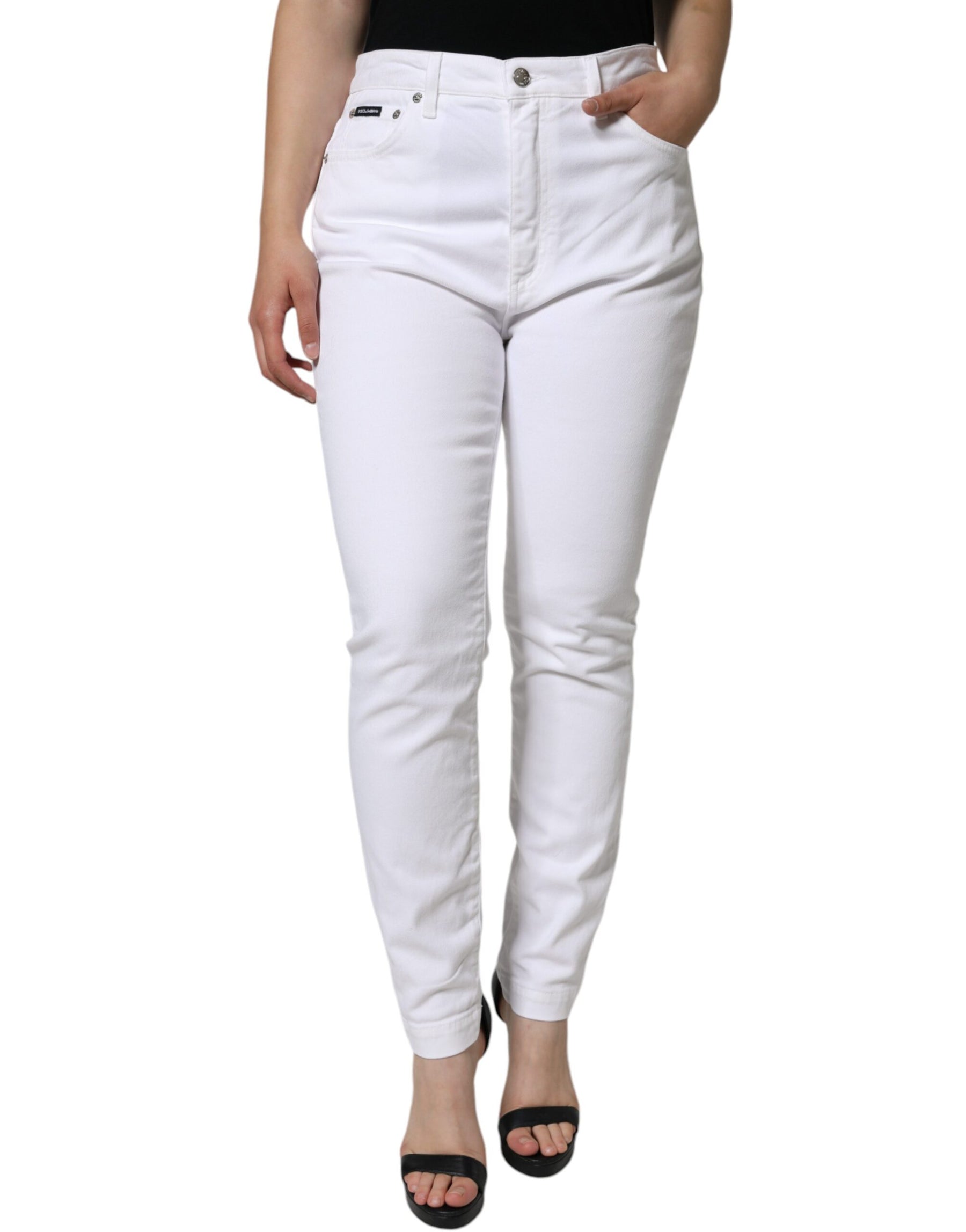 Dolce & Gabbana White Cotton Stretch AUDREY Skinny Jeans | Regal Royce