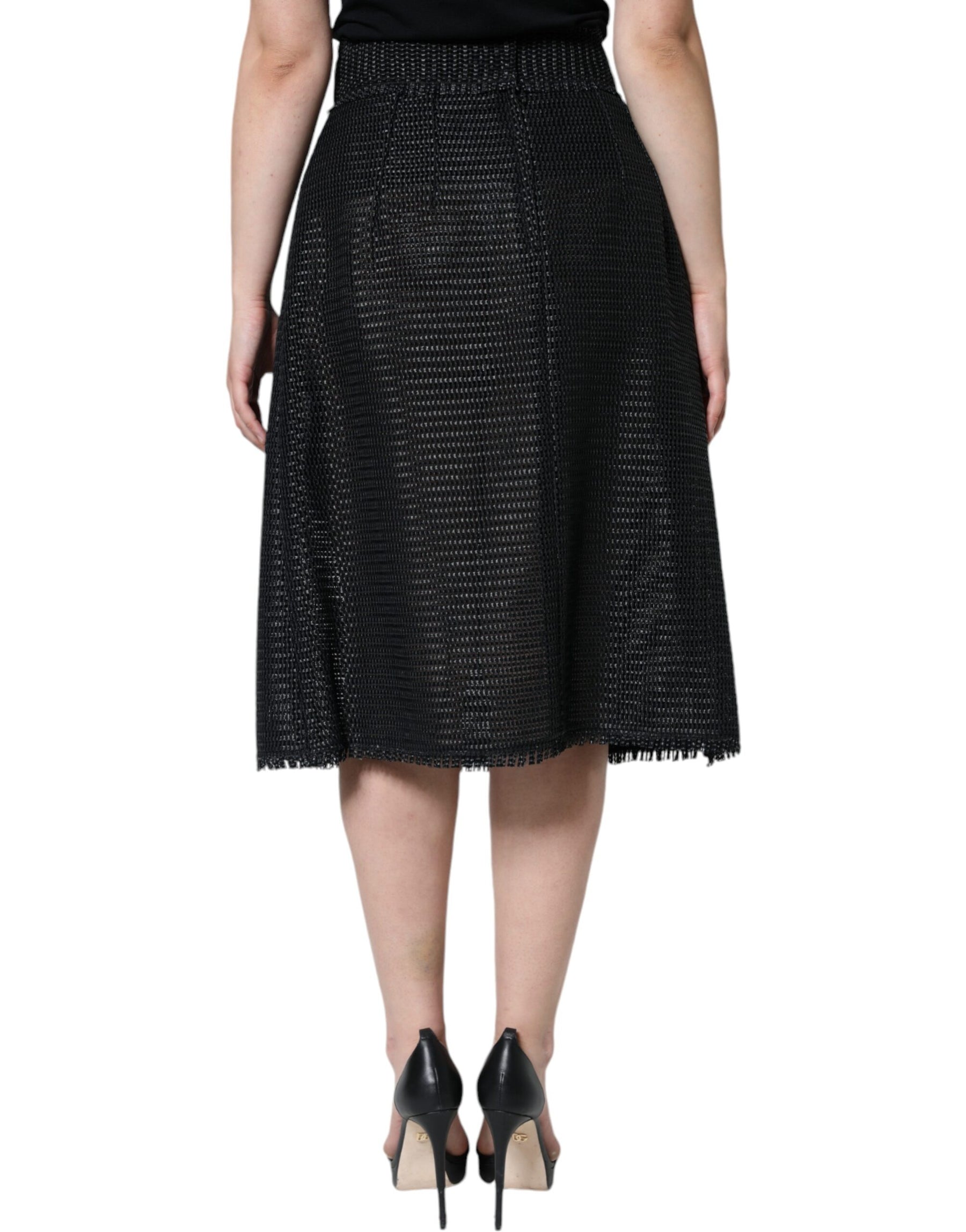 Dolce & Gabbana Black Viscose High Waist Pencil Cut Skirt | Regal Royce