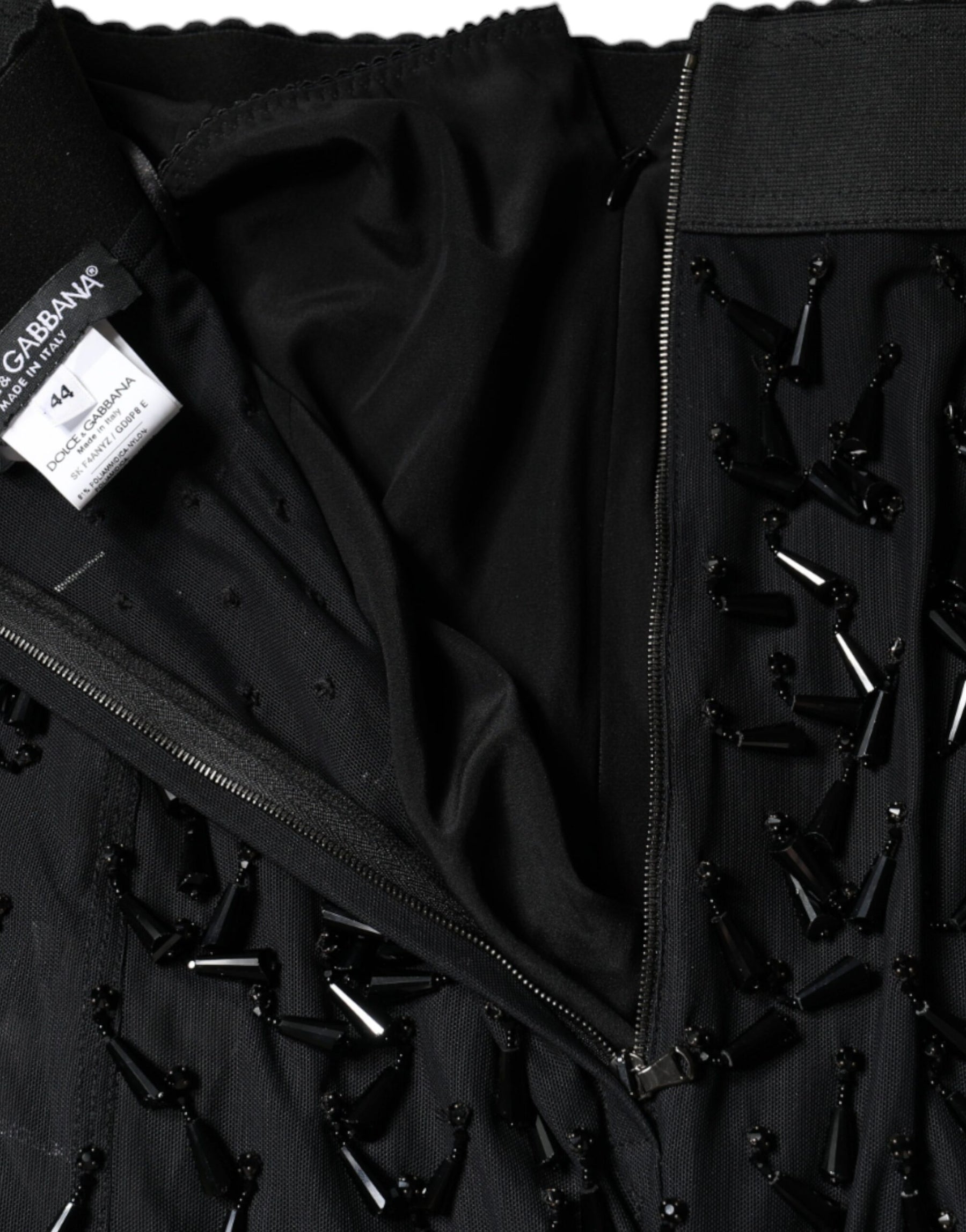Dolce & Gabbana Black Embellished Pencil Cut Midi Skirt | Regal Royce