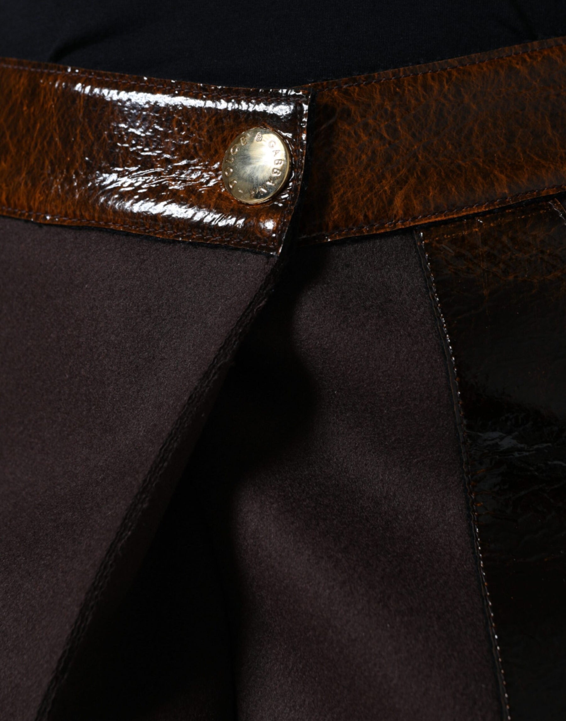 Dolce & Gabbana Brown Virgin Wool Mid Waist A-line Mini Skirt | Regal Royce