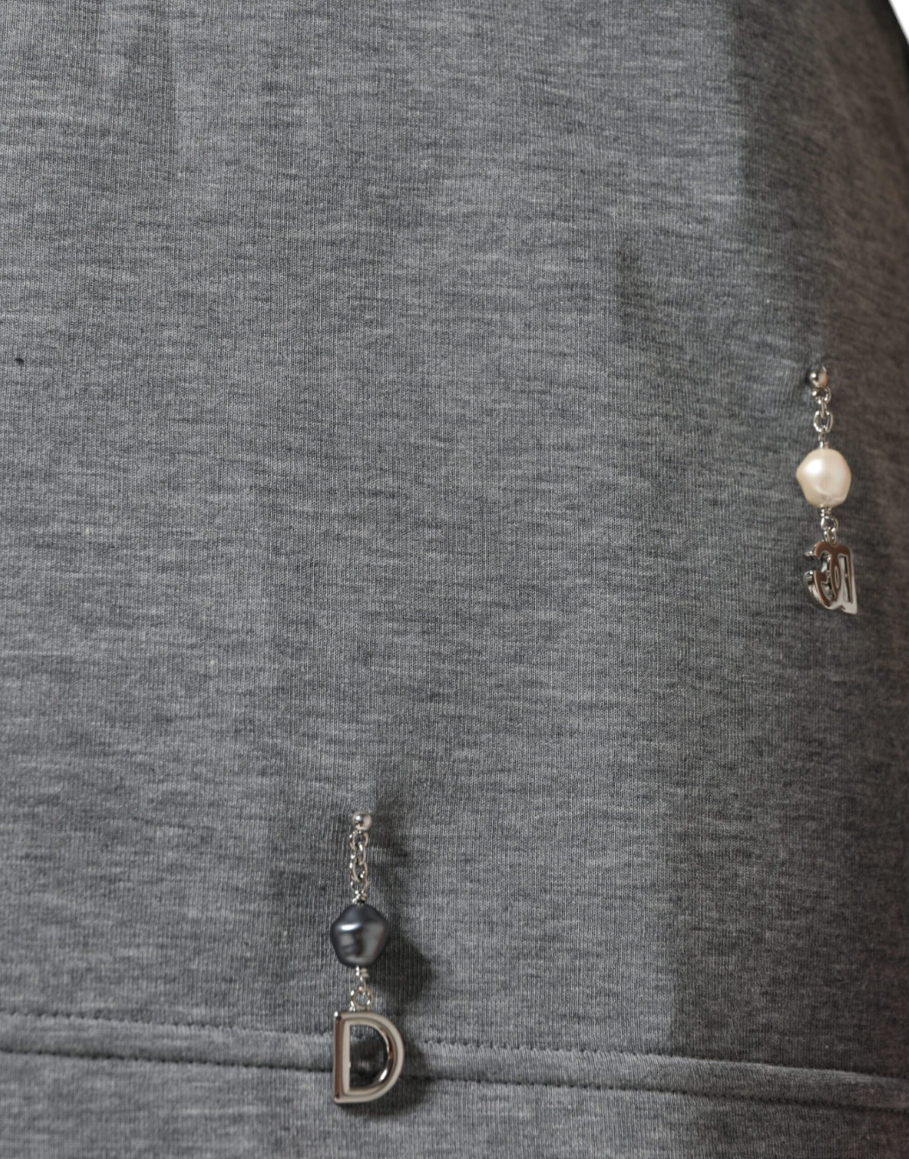 Dolce & Gabbana Gray Cotton Blend Embellished Tee T-shirt | Regal Royce
