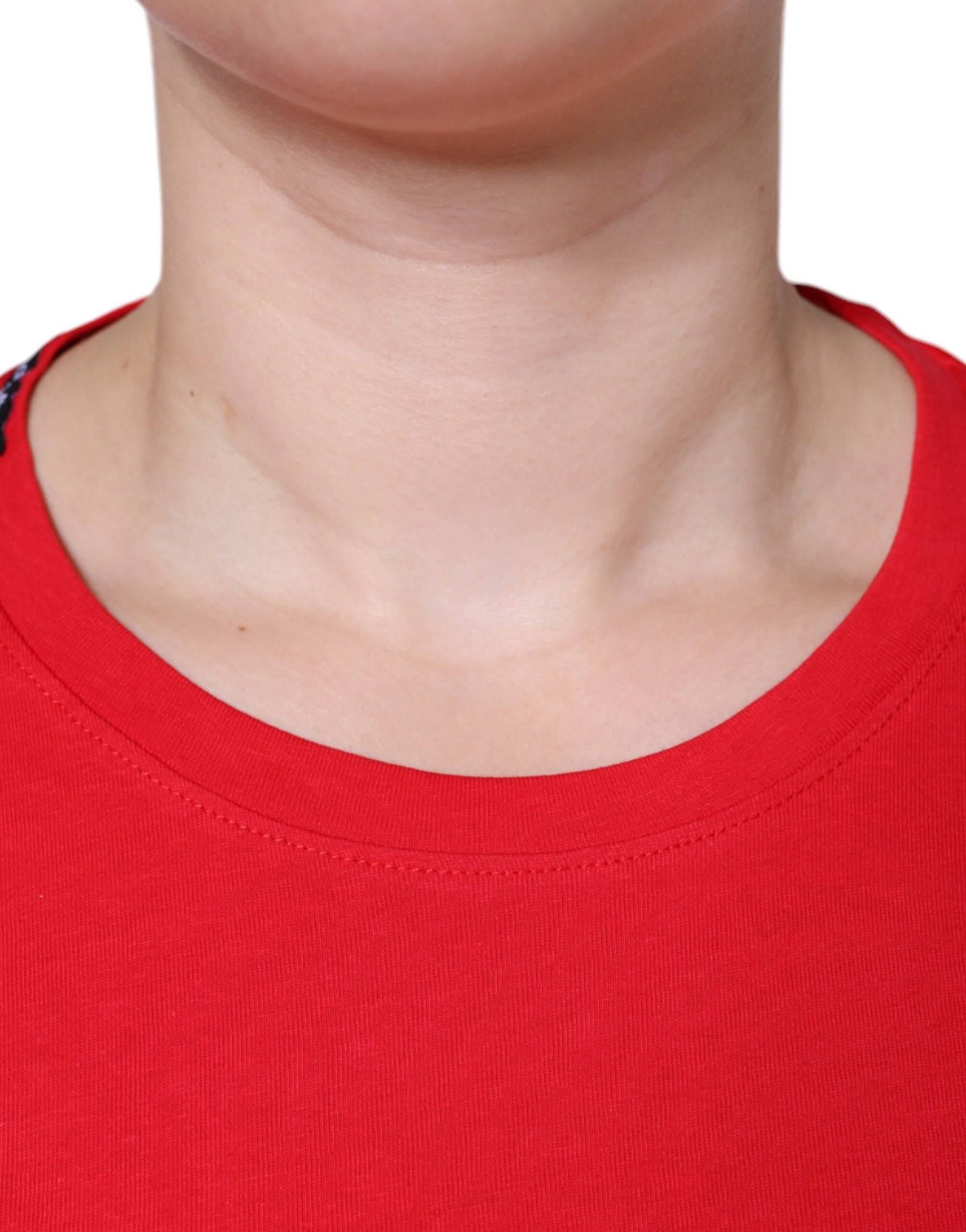 Dolce & Gabbana Red Cotton Crew Neck Short Sleeve Tee T-shirt | Regal Royce