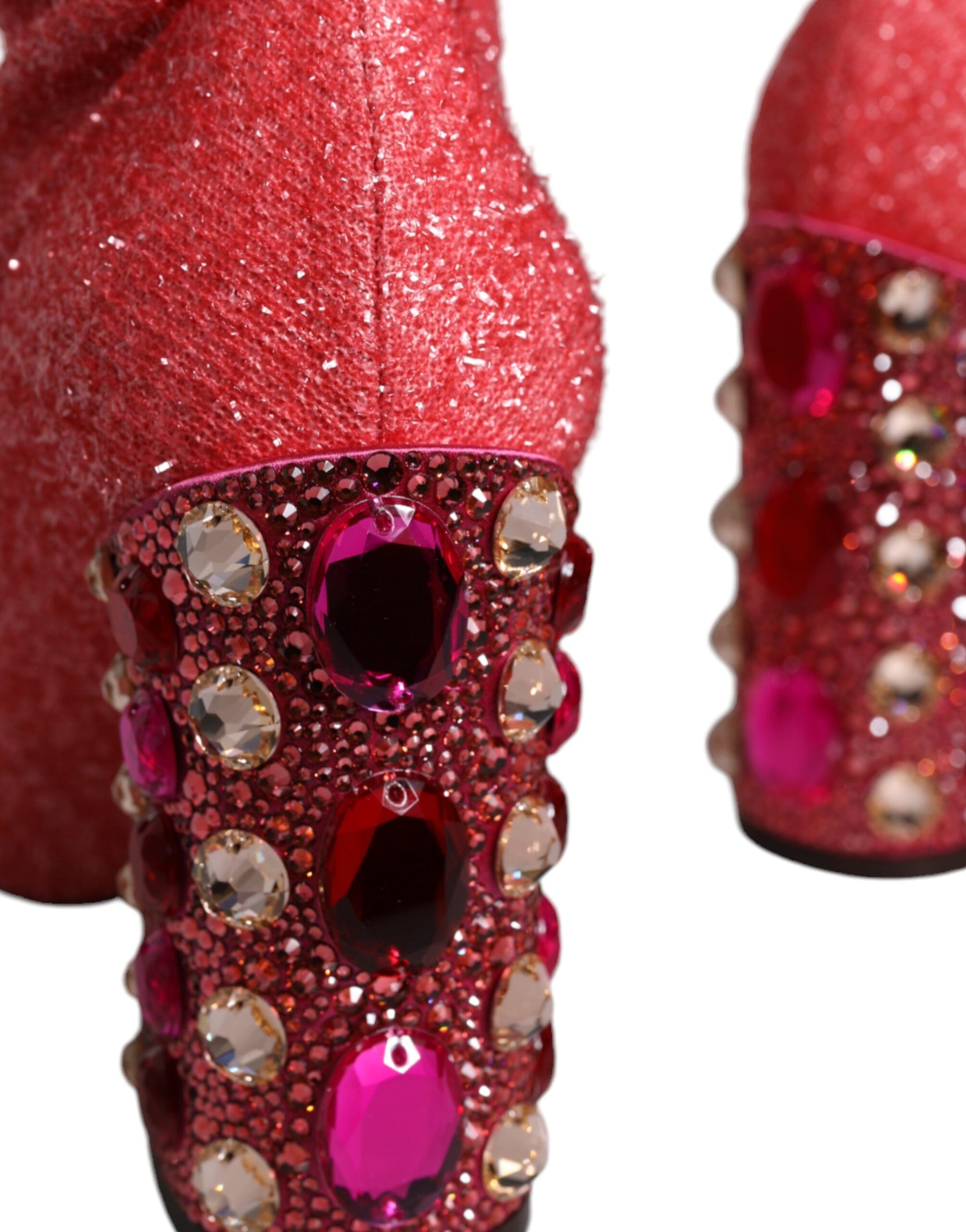 Dolce & Gabbana Pink Crystal Lurex Fantasy High Boots Shoes | Regal Royce