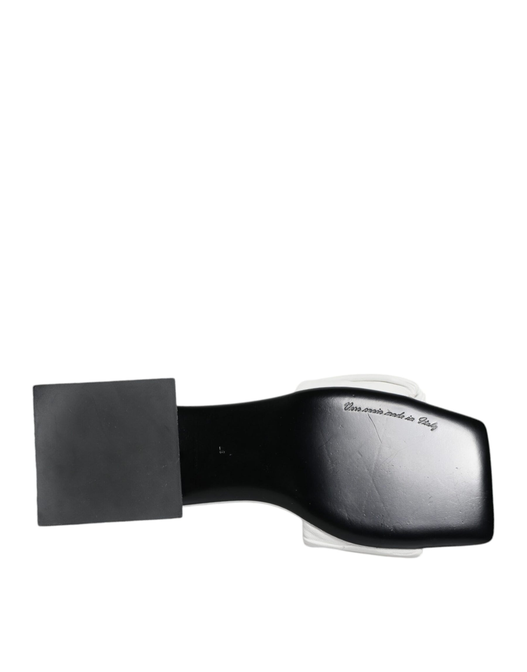 Dolce & Gabbana White Leather Slides Flats Sandals Shoes | Regal Royce