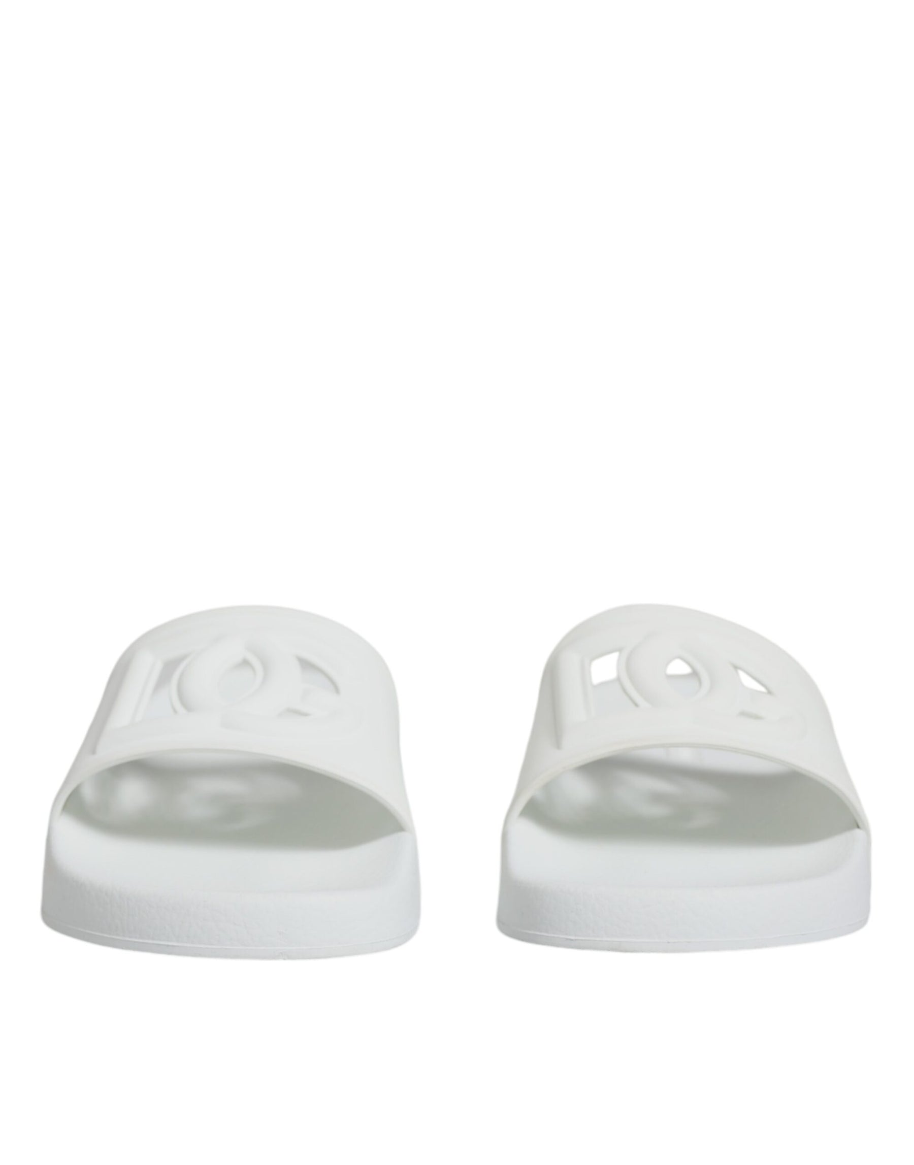 Dolce & Gabbana White Rubber Slides Sandals Beachwear Shoes | Regal Royce