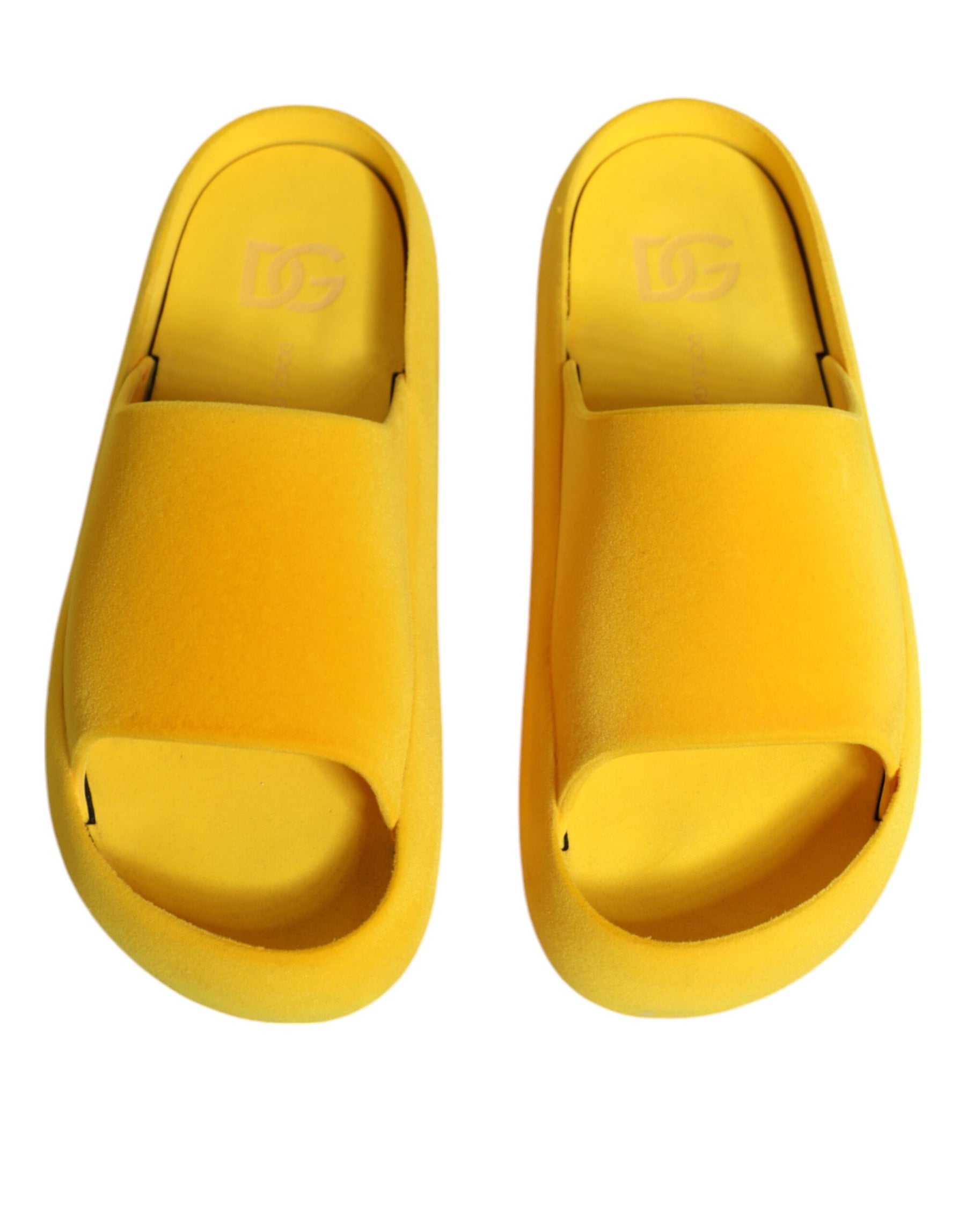 Dolce & Gabbana Yellow Rubber Slides Sandals Beachwear Shoes | Regal Royce
