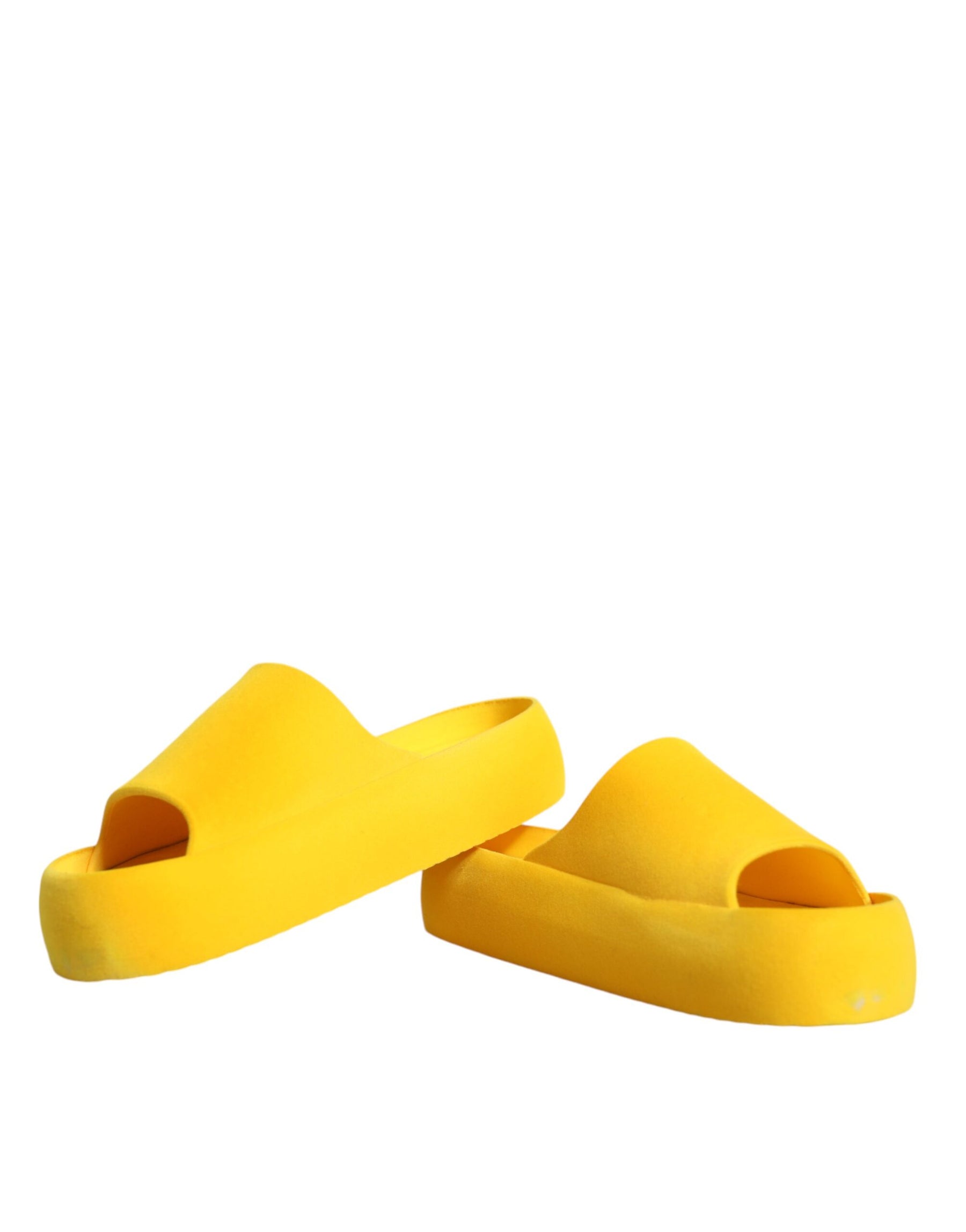 Dolce & Gabbana Yellow Rubber Slides Sandals Beachwear Shoes | Regal Royce
