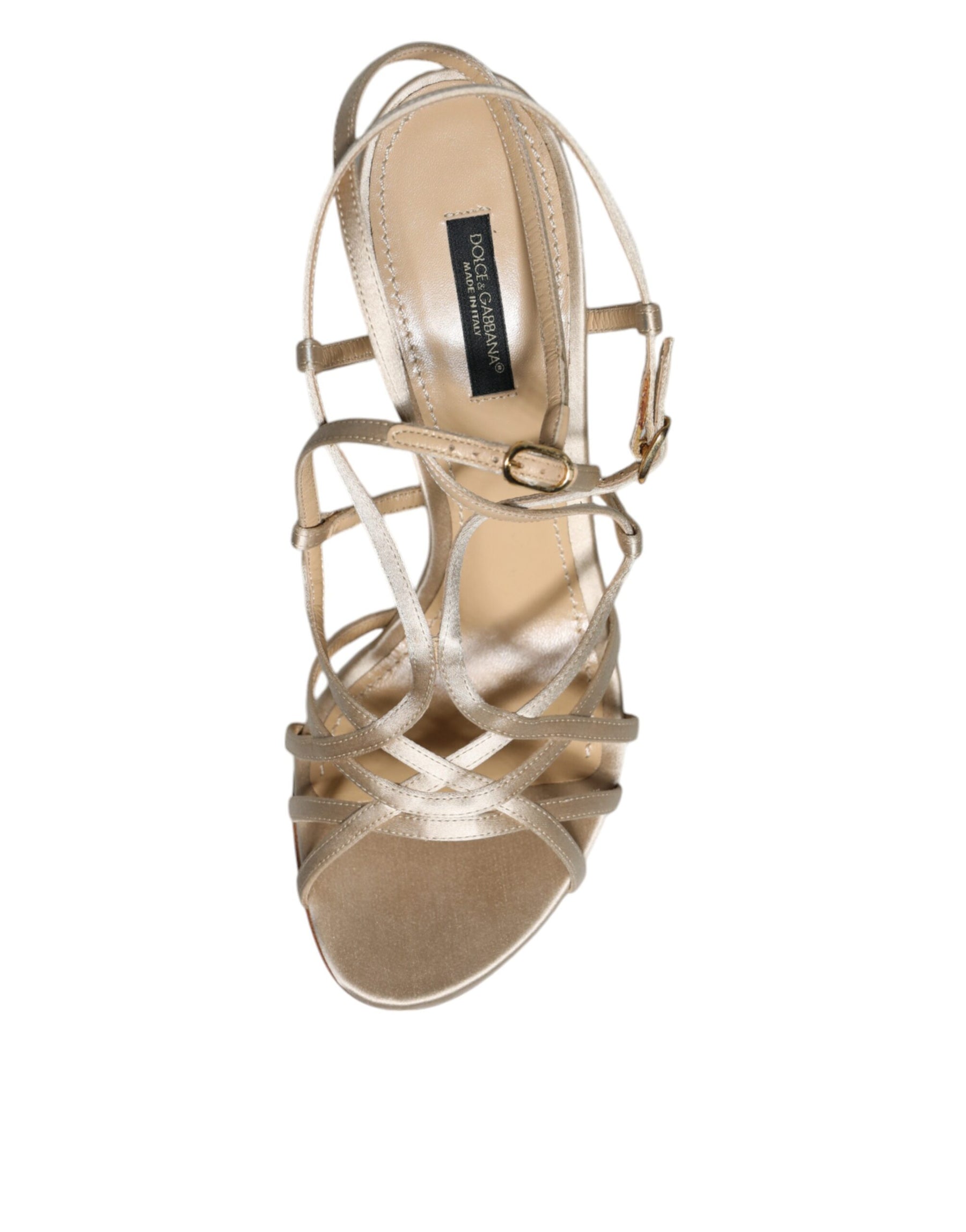 Dolce & Gabbana Beige Leather Stiletto Heels Sandals Shoes | Regal Royce