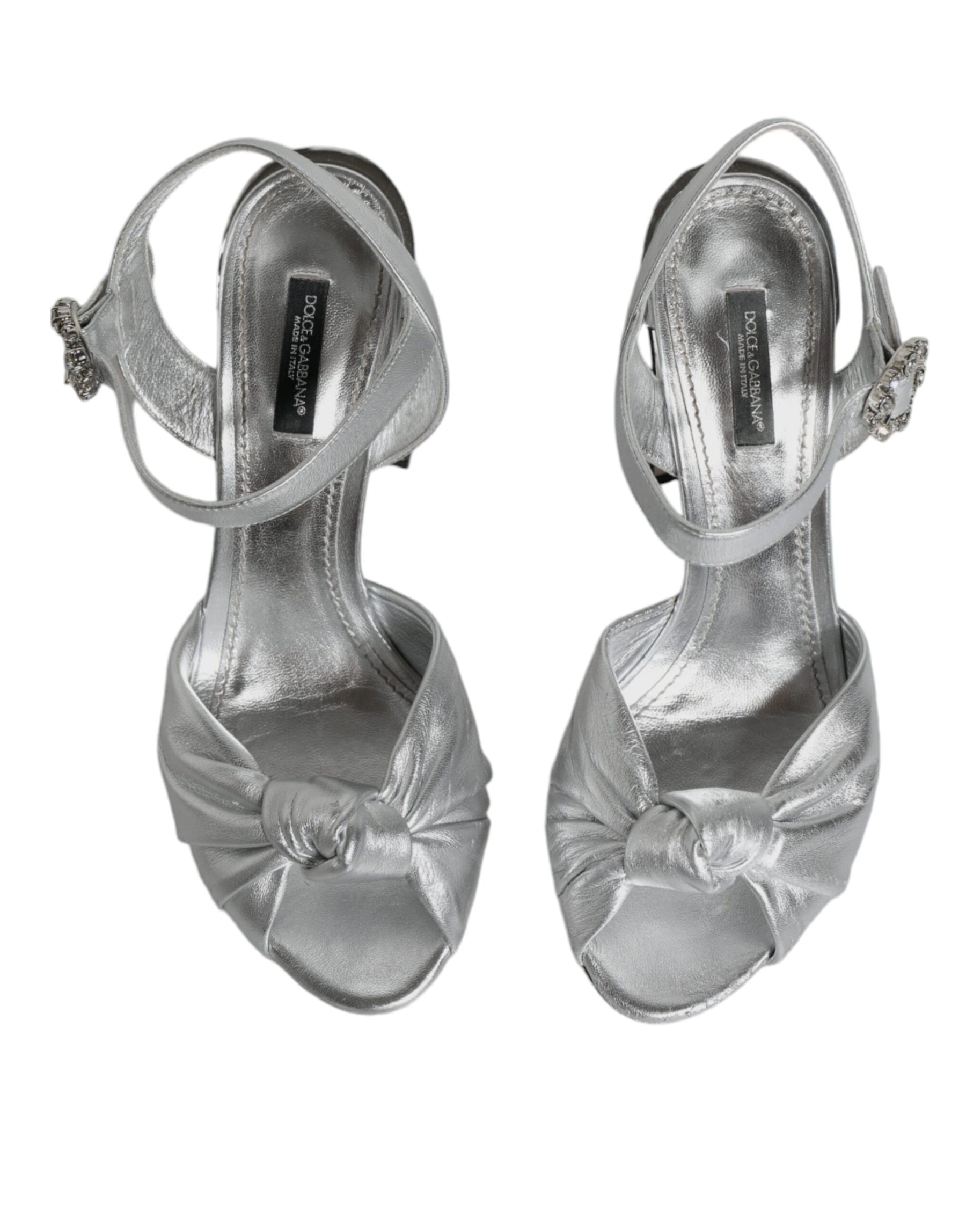 Dolce & Gabbana Silver Mirror Heels KEIRA Sandals Shoes | Regal Royce