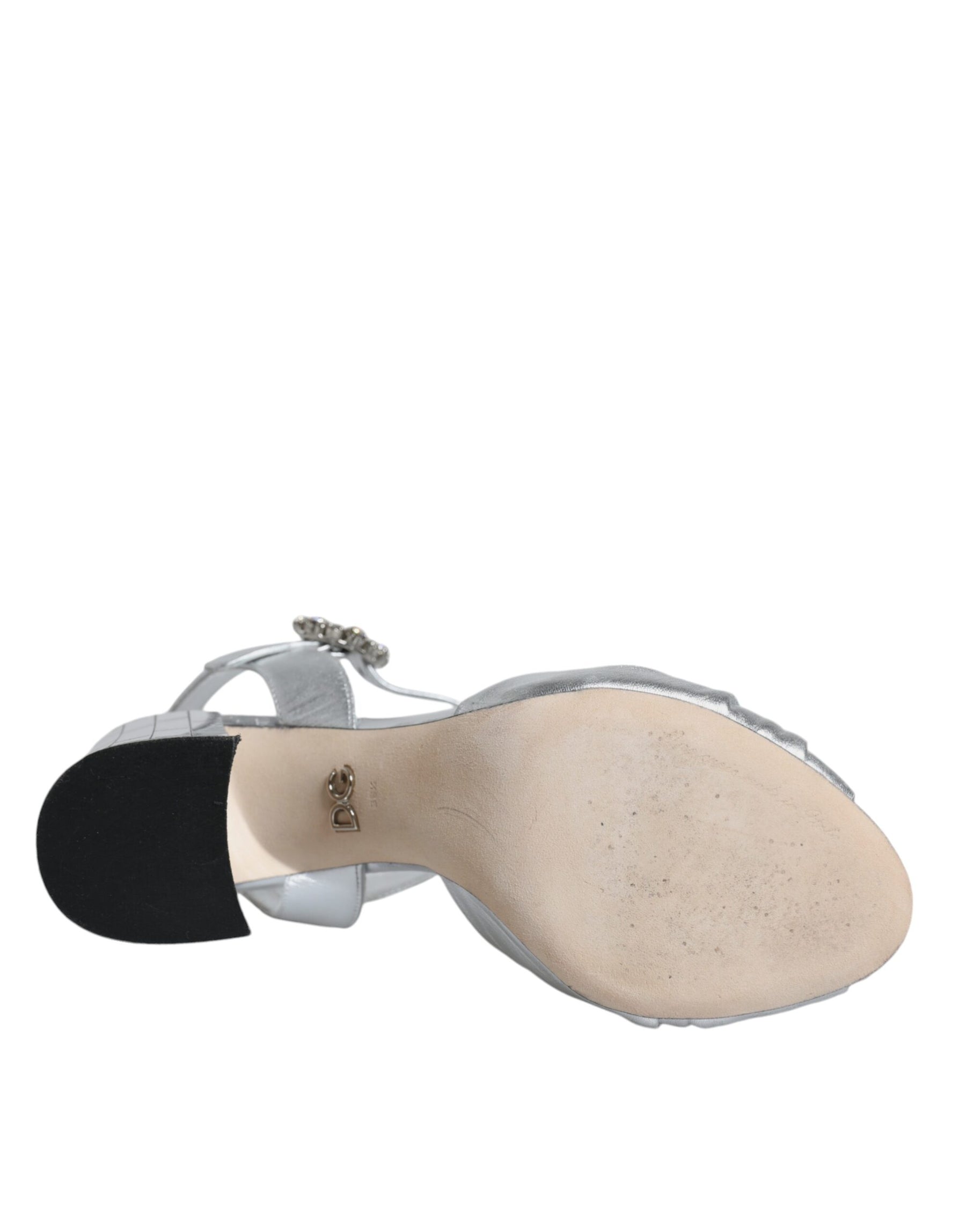 Dolce & Gabbana Silver Mirror Heels KEIRA Sandals Shoes | Regal Royce