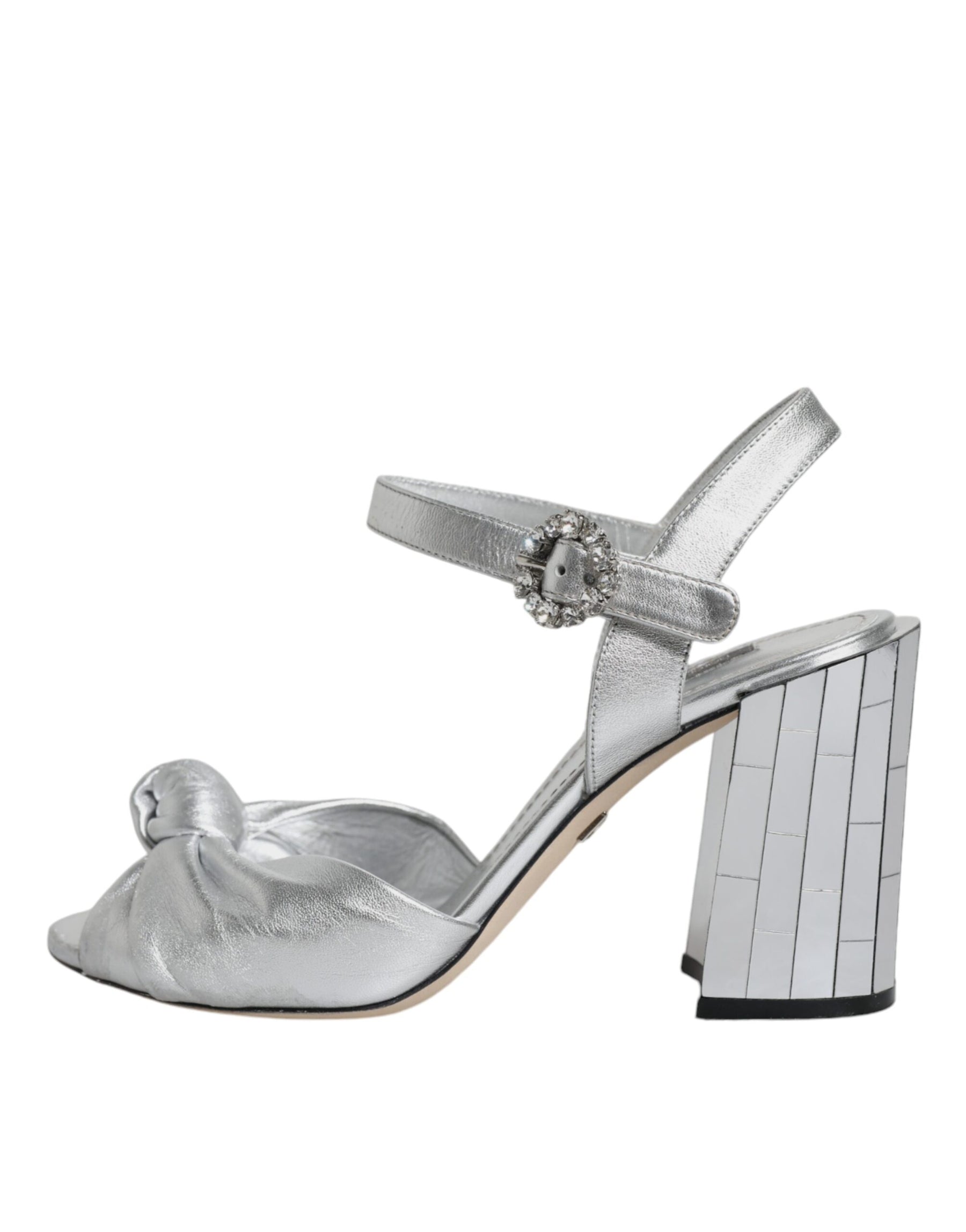 Dolce & Gabbana Silver Mirror Heels KEIRA Sandals Shoes | Regal Royce