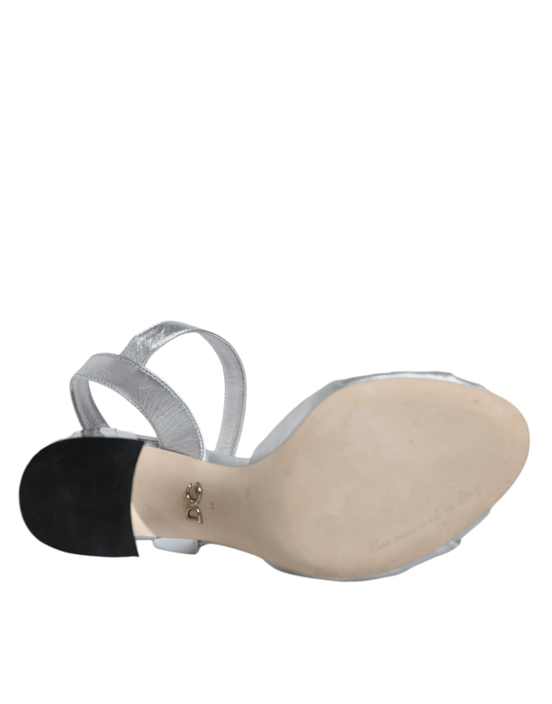 Dolce & Gabbana Silver Mirror Heels KEIRA Sandals Shoes | Regal Royce