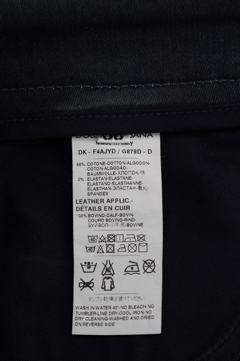 Dolce & Gabbana Blue Short striped Mini Denim Skirt | Regal Royce