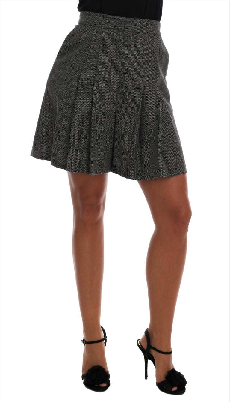 Dolce & Gabbana Gray Wool High Waist Mini Shorts | Regal Royce