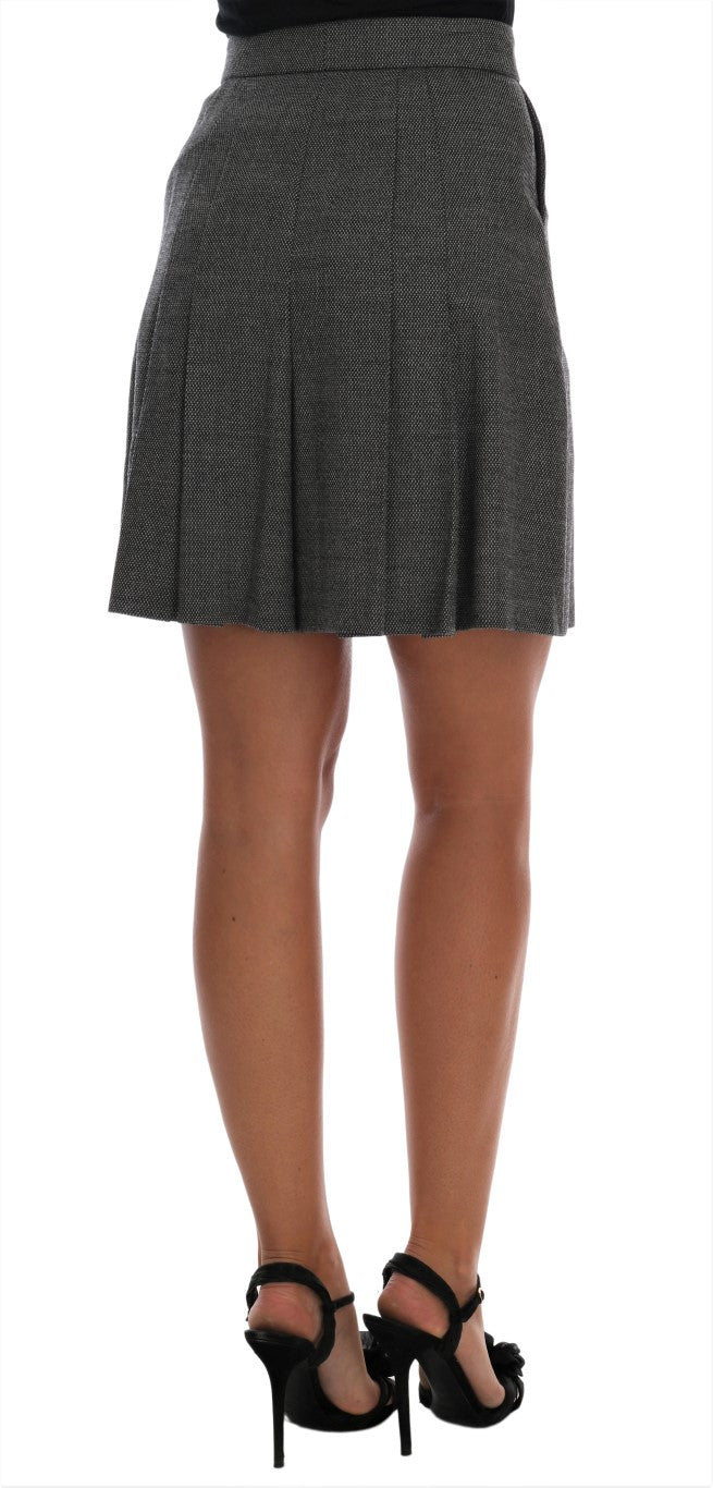 Dolce & Gabbana Gray Wool High Waist Mini Shorts | Regal Royce
