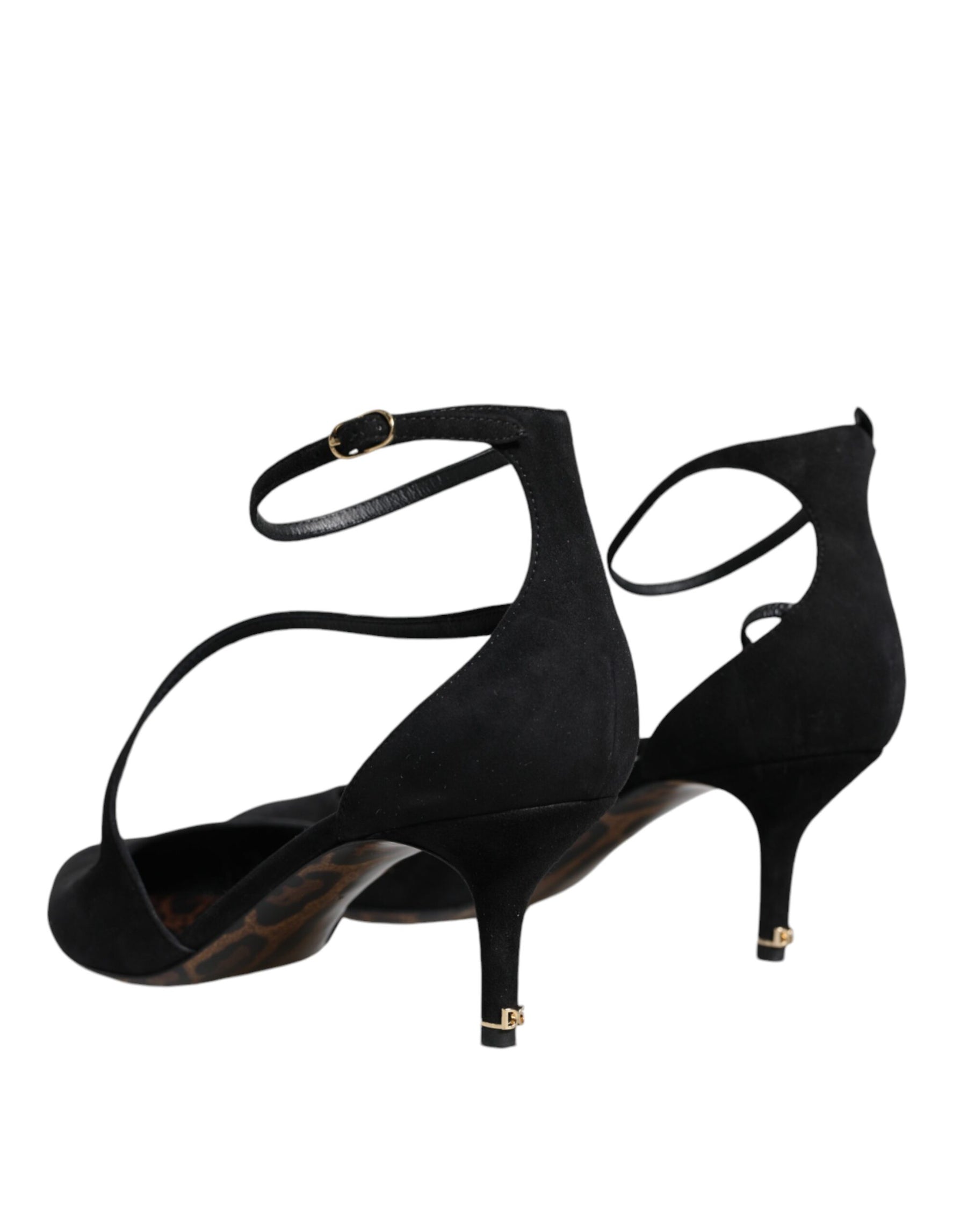 Dolce & Gabbana Black Suede Ankle Strap Heels Pumps Shoes | Regal Royce