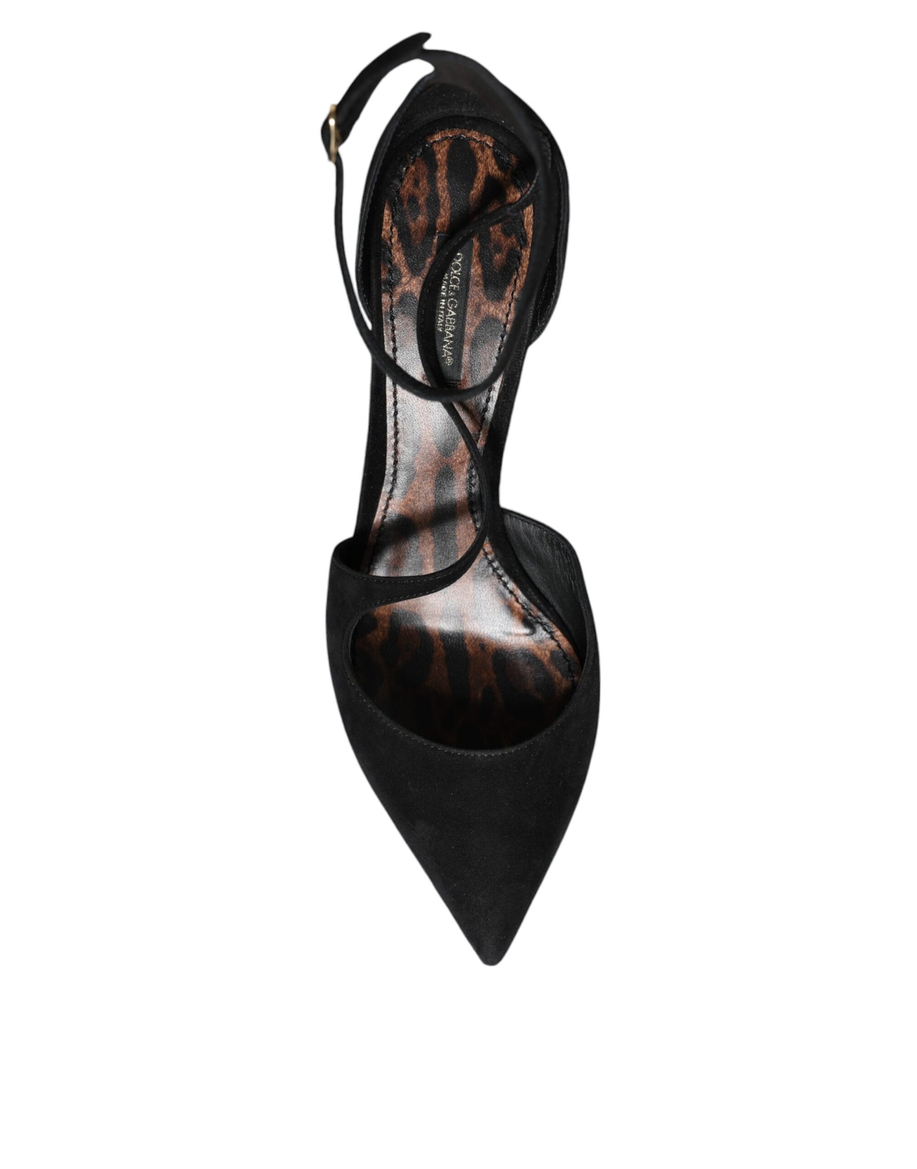 Dolce & Gabbana Black Suede Ankle Strap Heels Pumps Shoes | Regal Royce