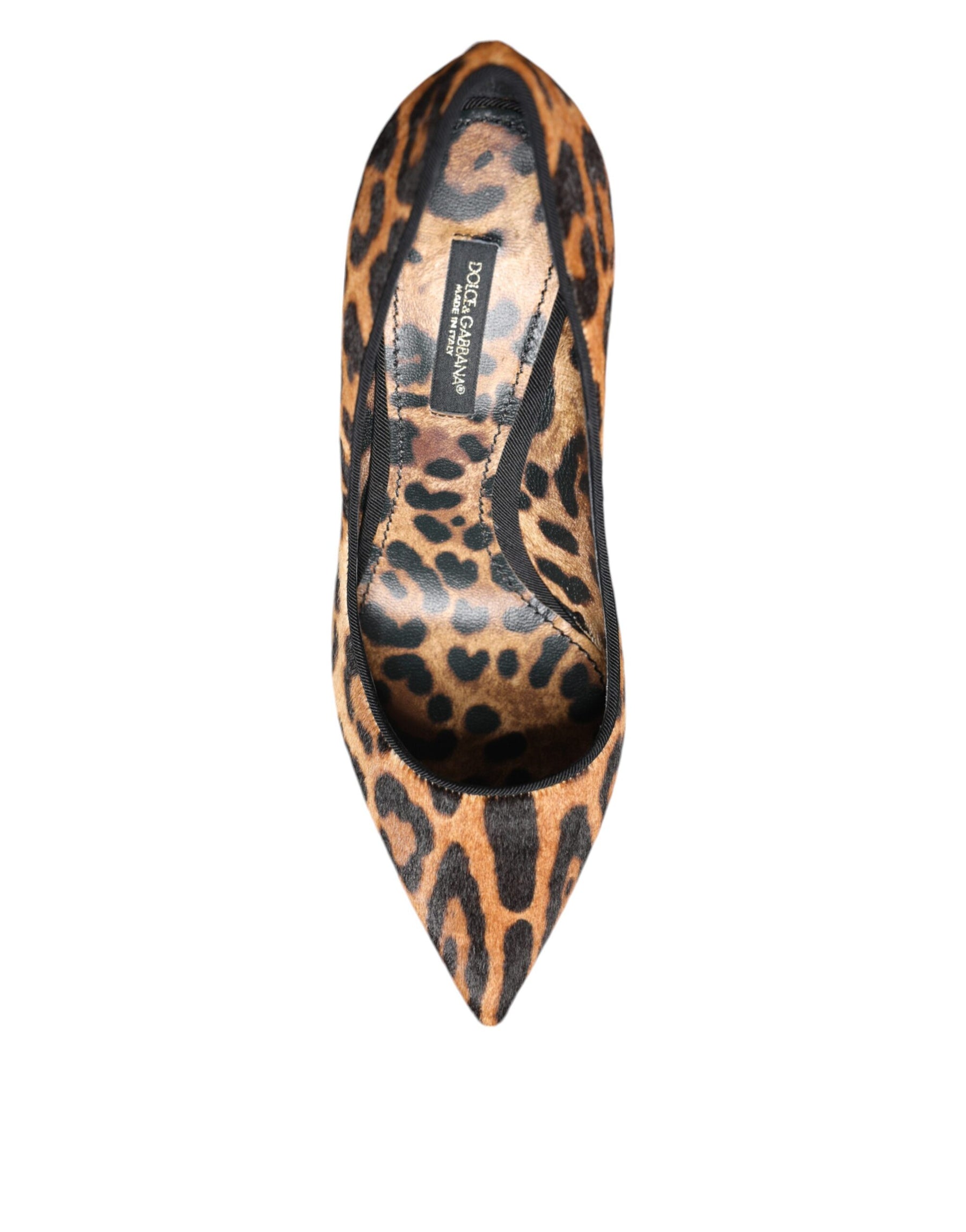 Dolce & Gabbana Brown Leopard Calf Hair Heels Pumps Shoes | Regal Royce