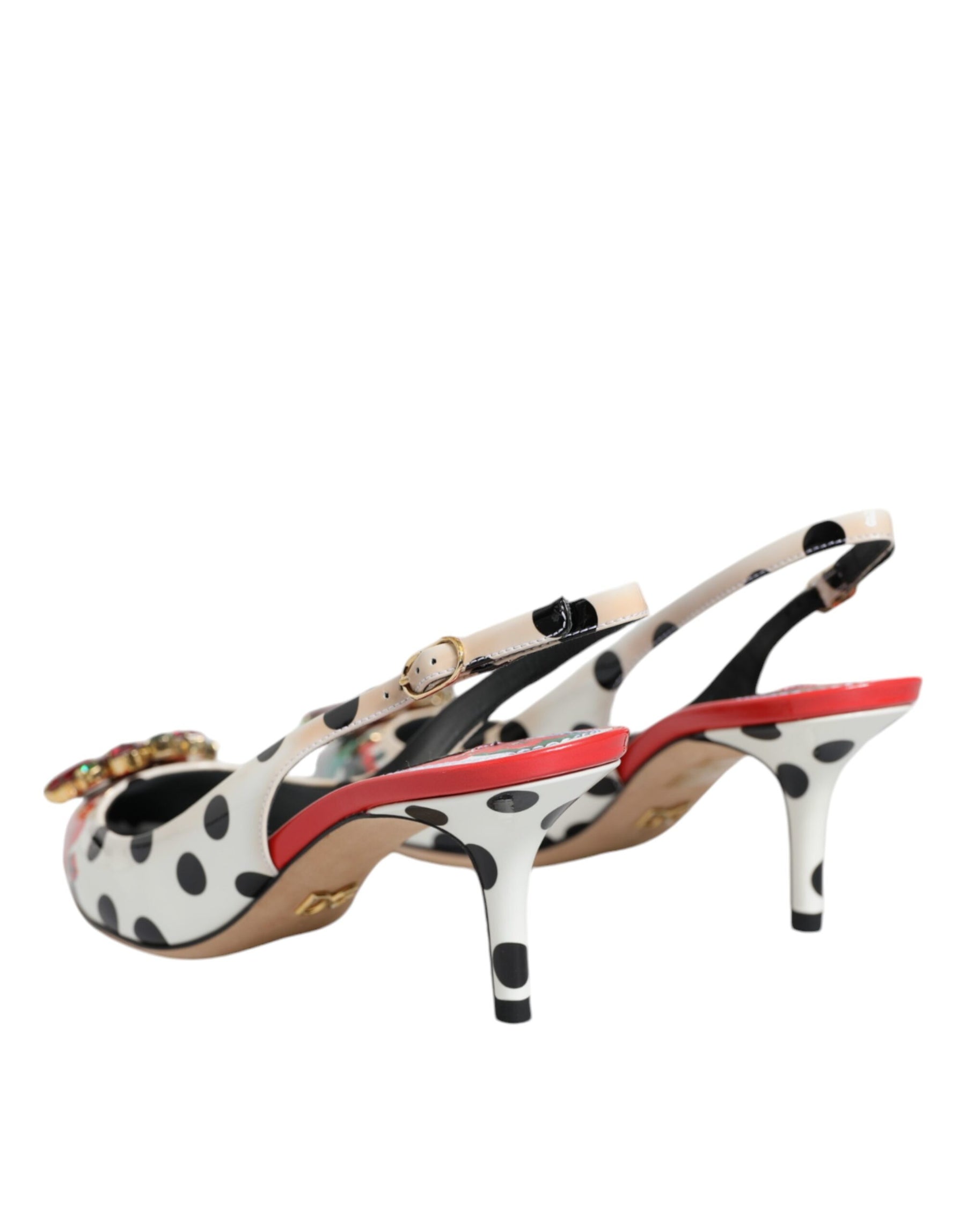 Dolce & Gabbana Multicolor Crystal Heels Slingback Shoes | Regal Royce