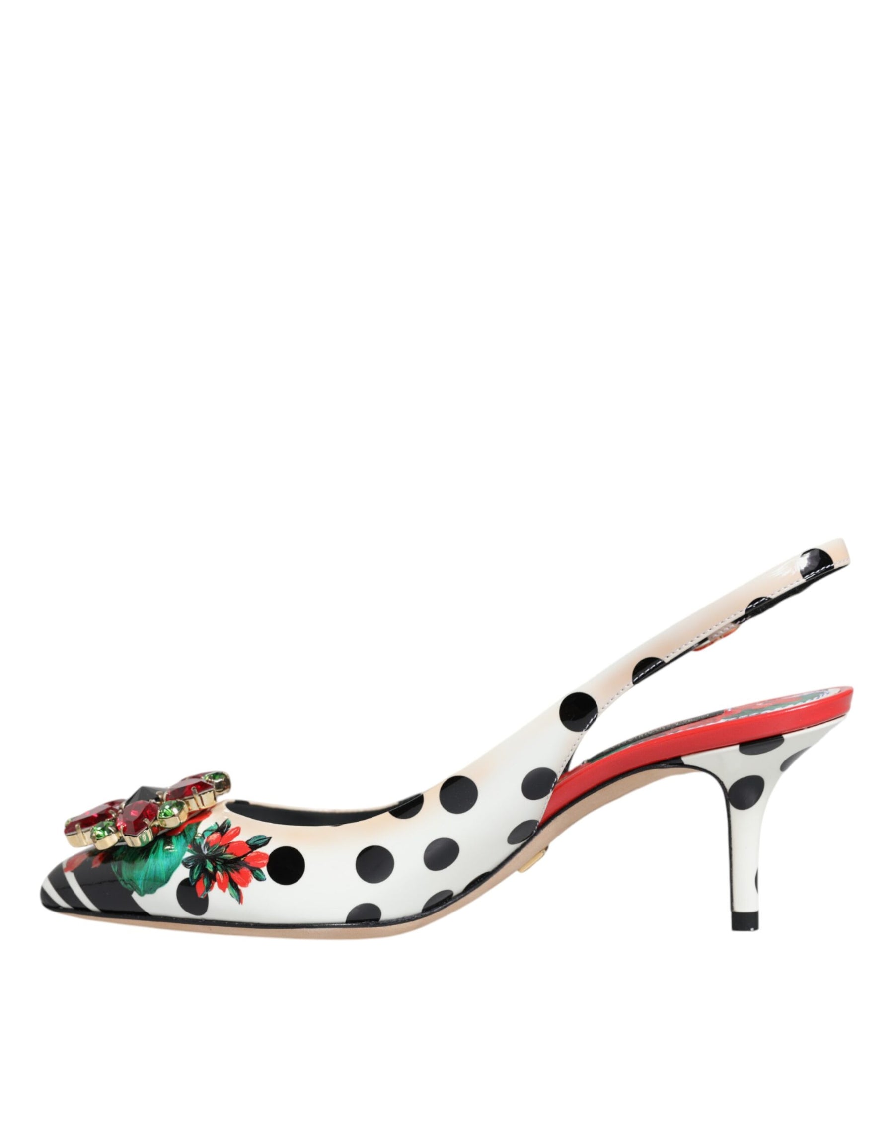 Dolce & Gabbana Multicolor Crystal Heels Slingback Shoes | Regal Royce