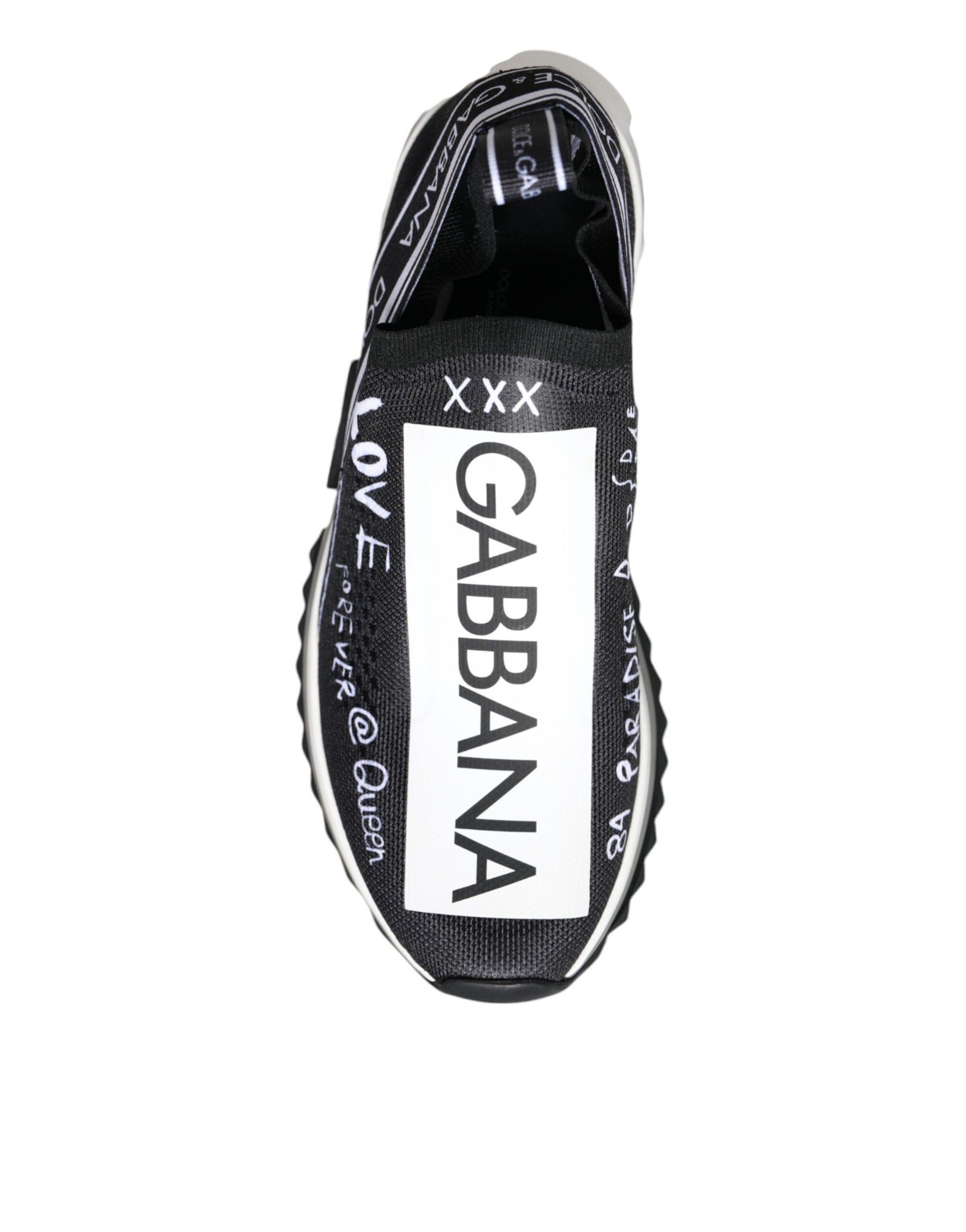 Dolce & Gabbana Black White Sorrento Low Top Sneakers Shoes | Regal Royce