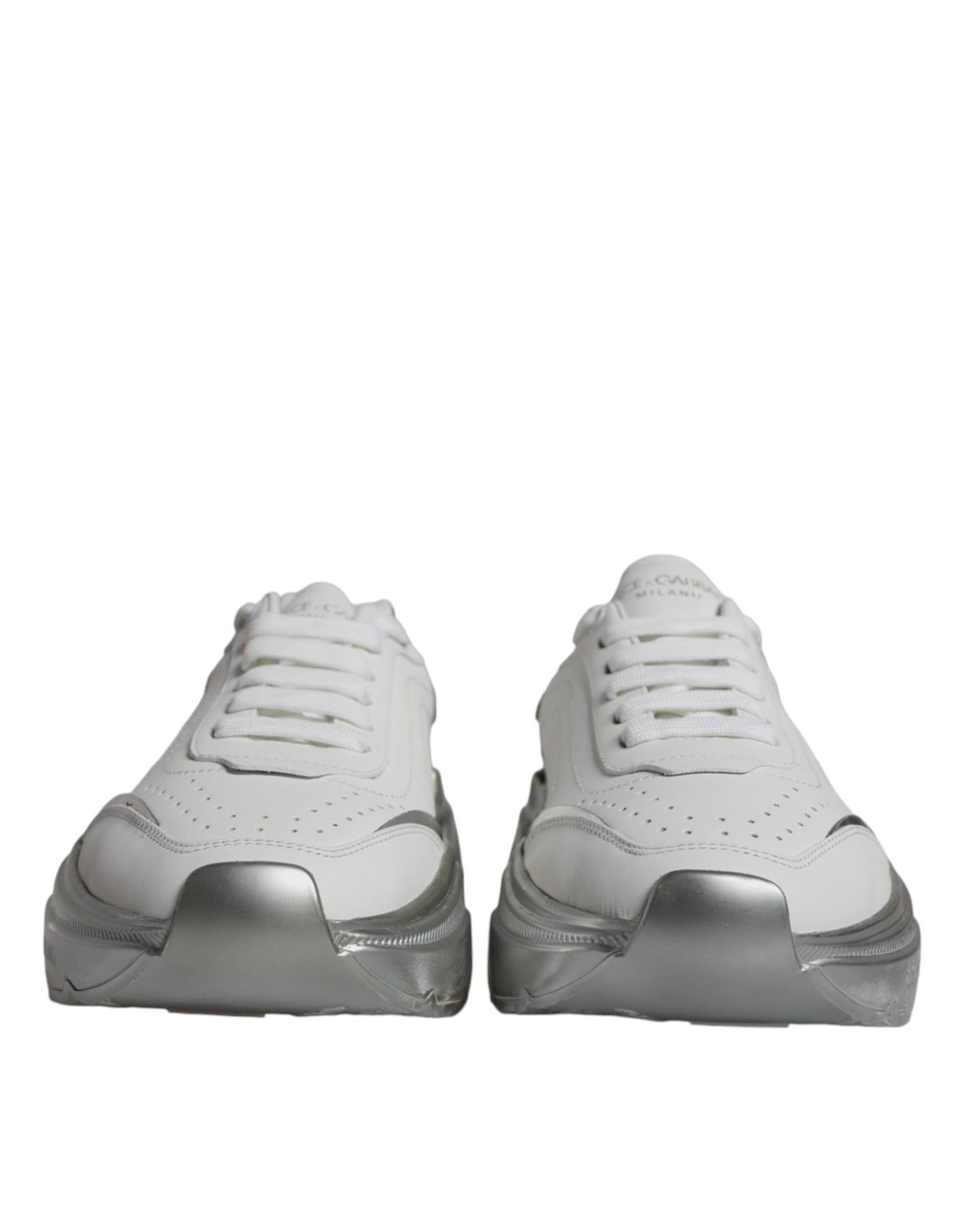 Dolce & Gabbana Silver White Daymaster Low Top Sneakers Shoes | Regal Royce