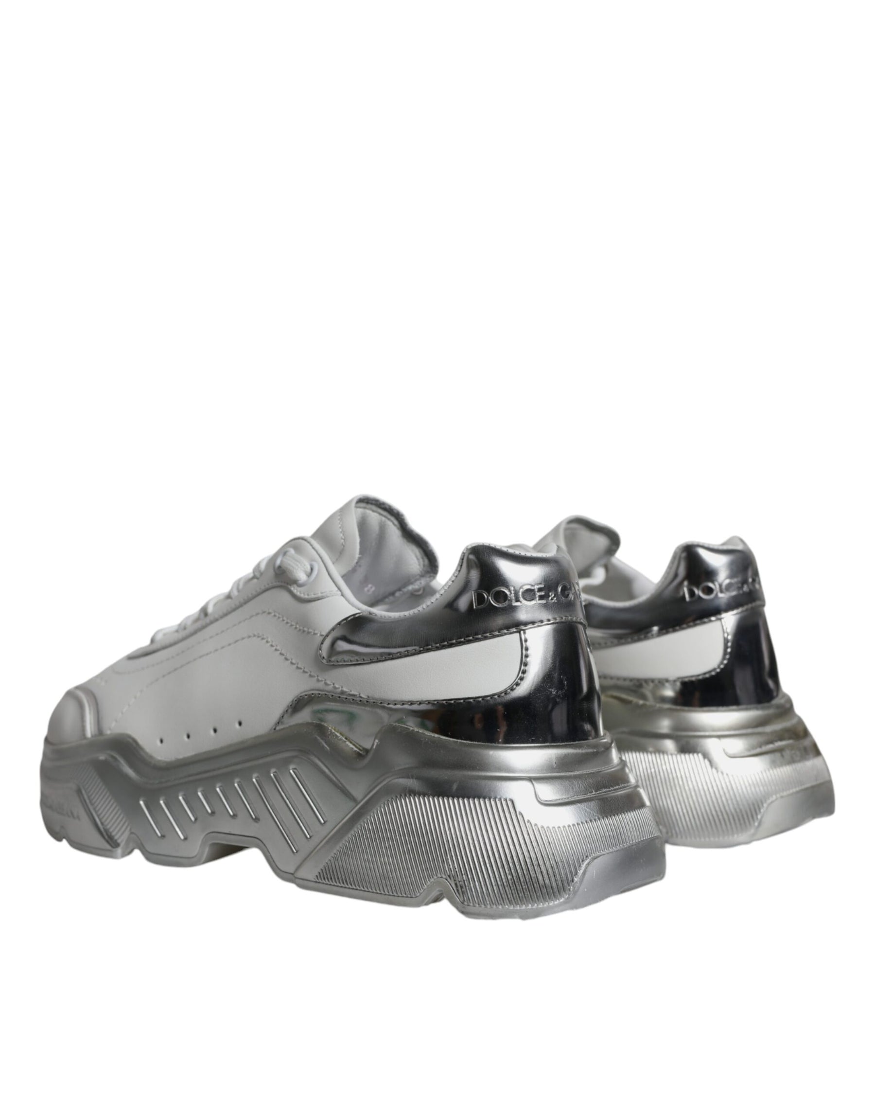 Dolce & Gabbana Silver White Daymaster Low Top Sneakers Shoes | Regal Royce