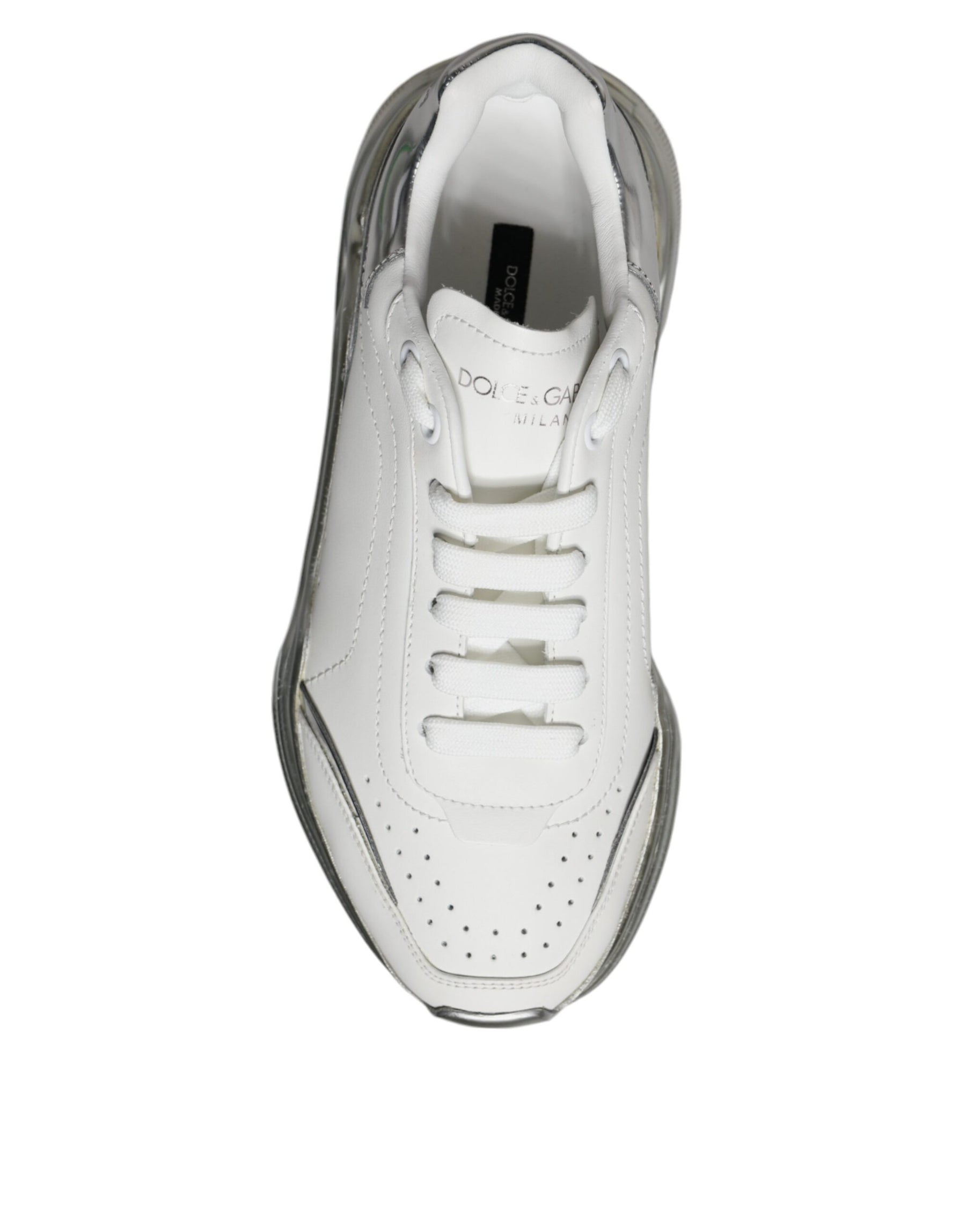 Dolce & Gabbana Silver White Daymaster Low Top Sneakers Shoes | Regal Royce