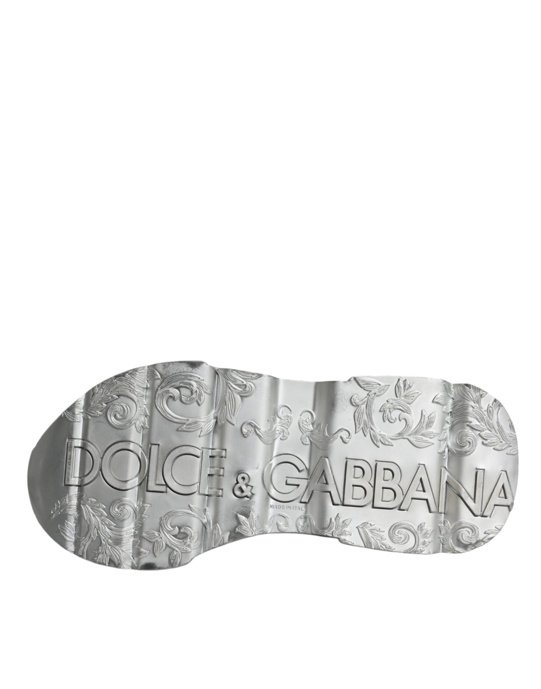Dolce & Gabbana Silver White Daymaster Low Top Sneakers Shoes | Regal Royce