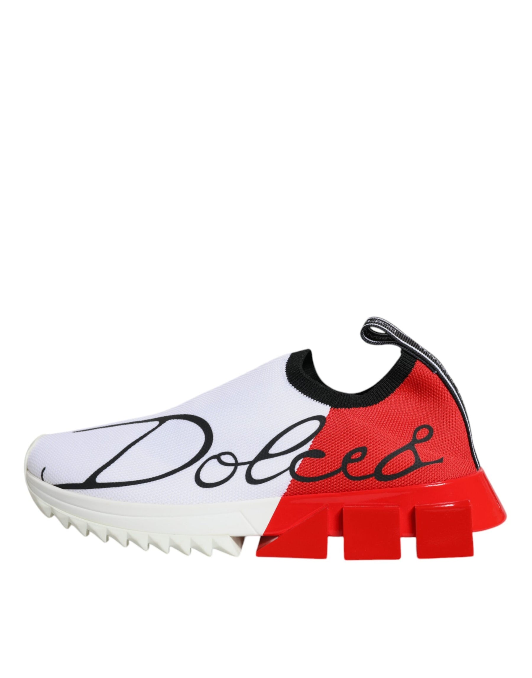Dolce & Gabbana White Red Low Top Sorrento Men Sneakers Shoes | Regal Royce