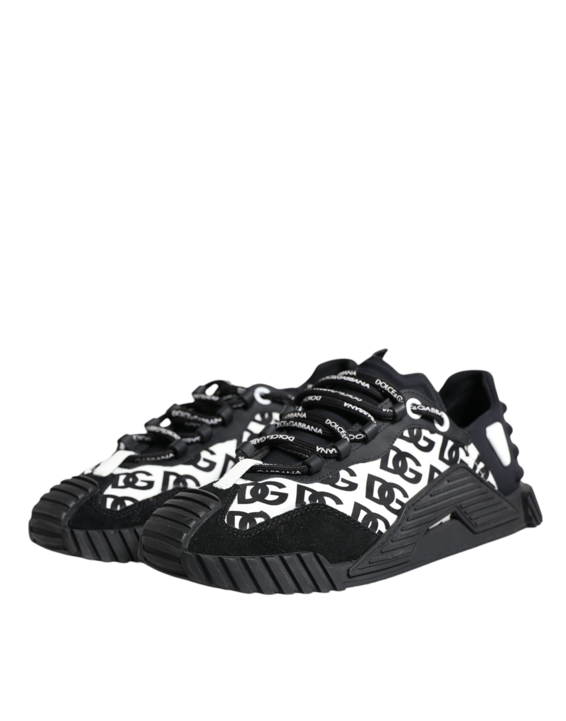 Dolce & Gabbana Black Logo Lace Up Low Top NS1 Sneakers Shoes | Regal Royce