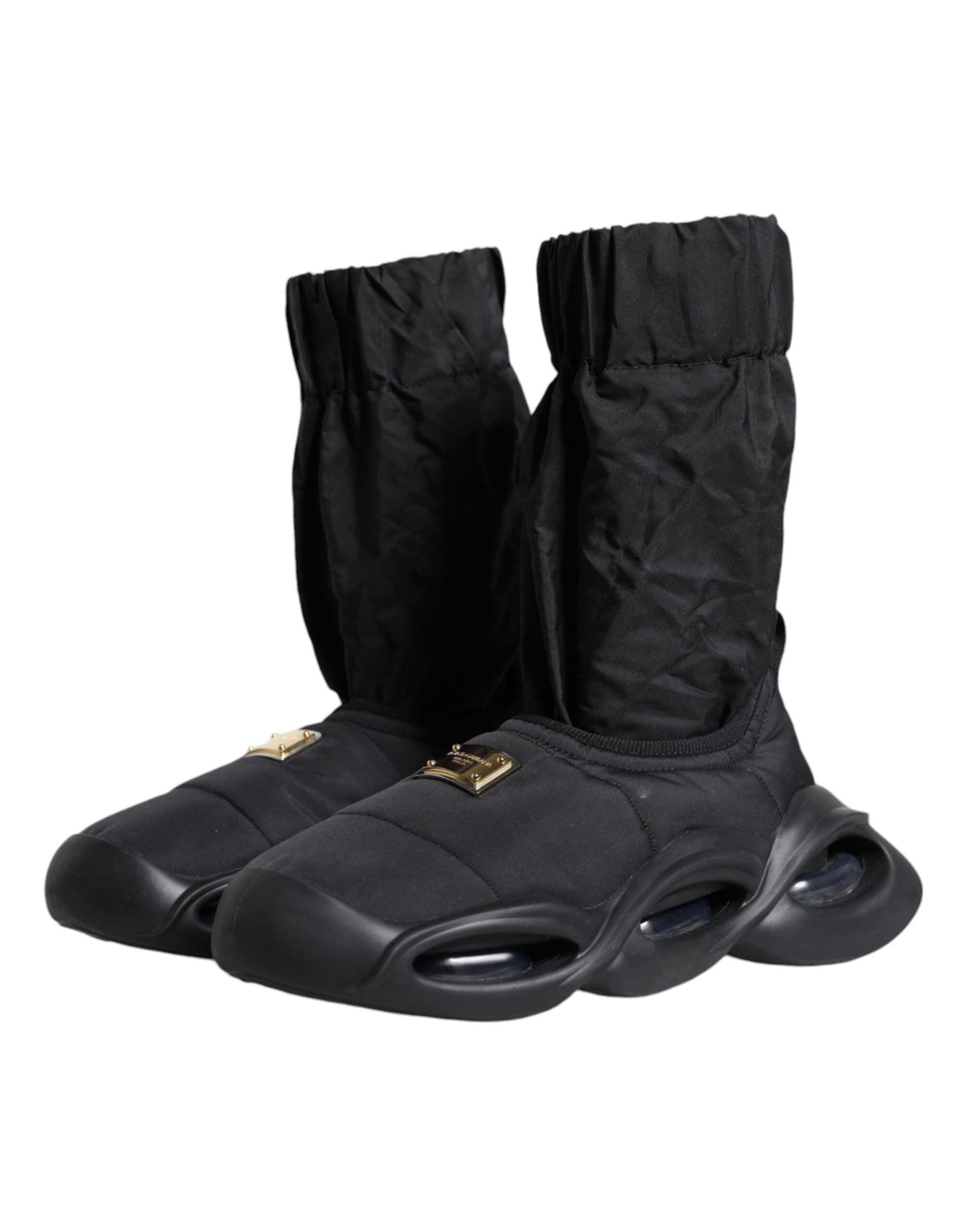 Dolce & Gabbana Black Slip On Wave Socks Sneakers Shoes | Regal Royce