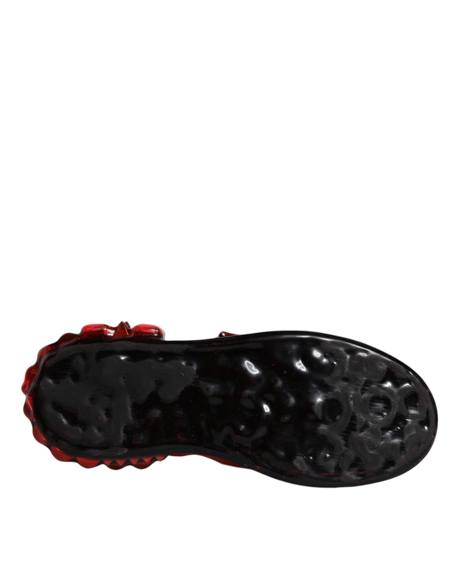 Dolce & Gabbana White Red Crystals Leather Portofino Sneakers Shoes | Regal Royce