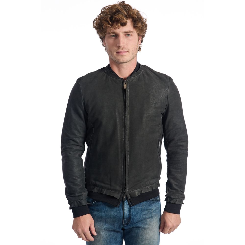 Roberto Pepe Luxury Gray Lambskin Men Jacket | Regal Royce