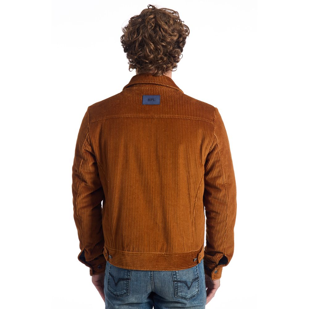 Roberto Pepe Luxury Brown Cotton Men Jacket | Regal Royce