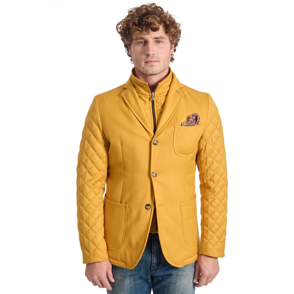 Roberto Pepe Luxury Yellow Wool Men's Jacket | Regal Royce