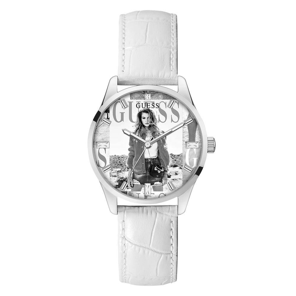 Guess White Leather Dress Watch | Regal Royce